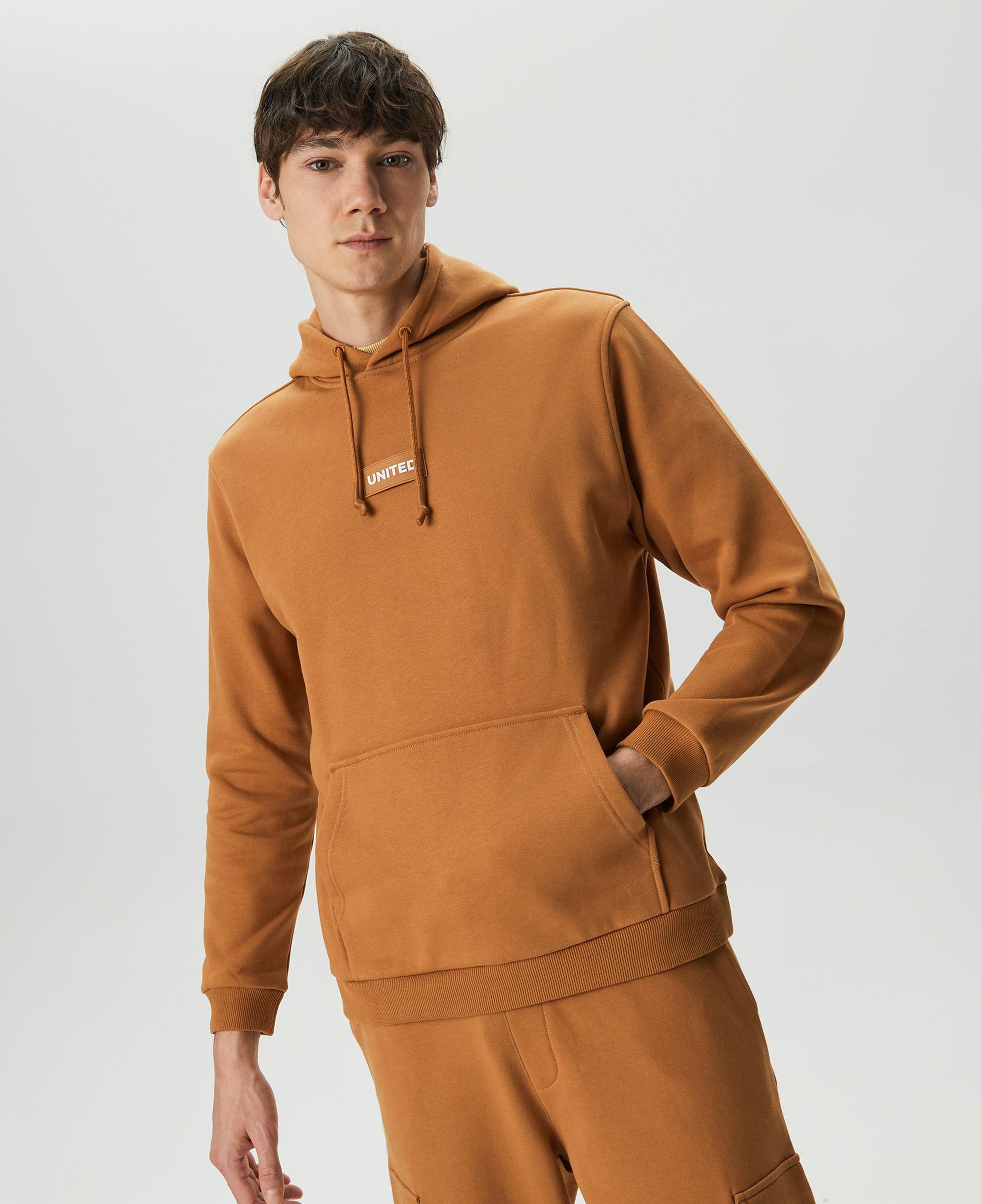UNITED4 Classic Erkek Kahverengi Hoodie
