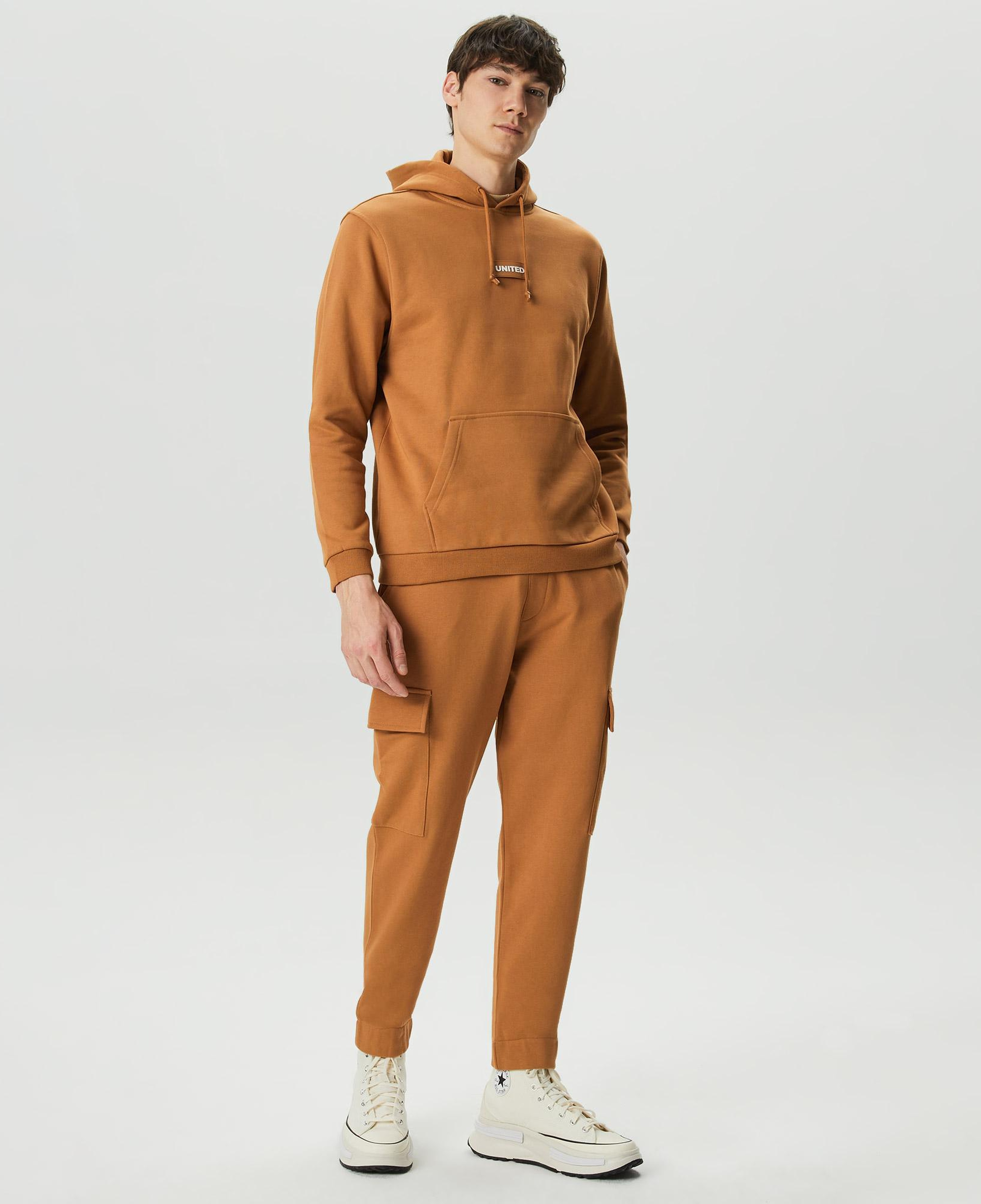 UNITED4 Classic Erkek Kahverengi Hoodie