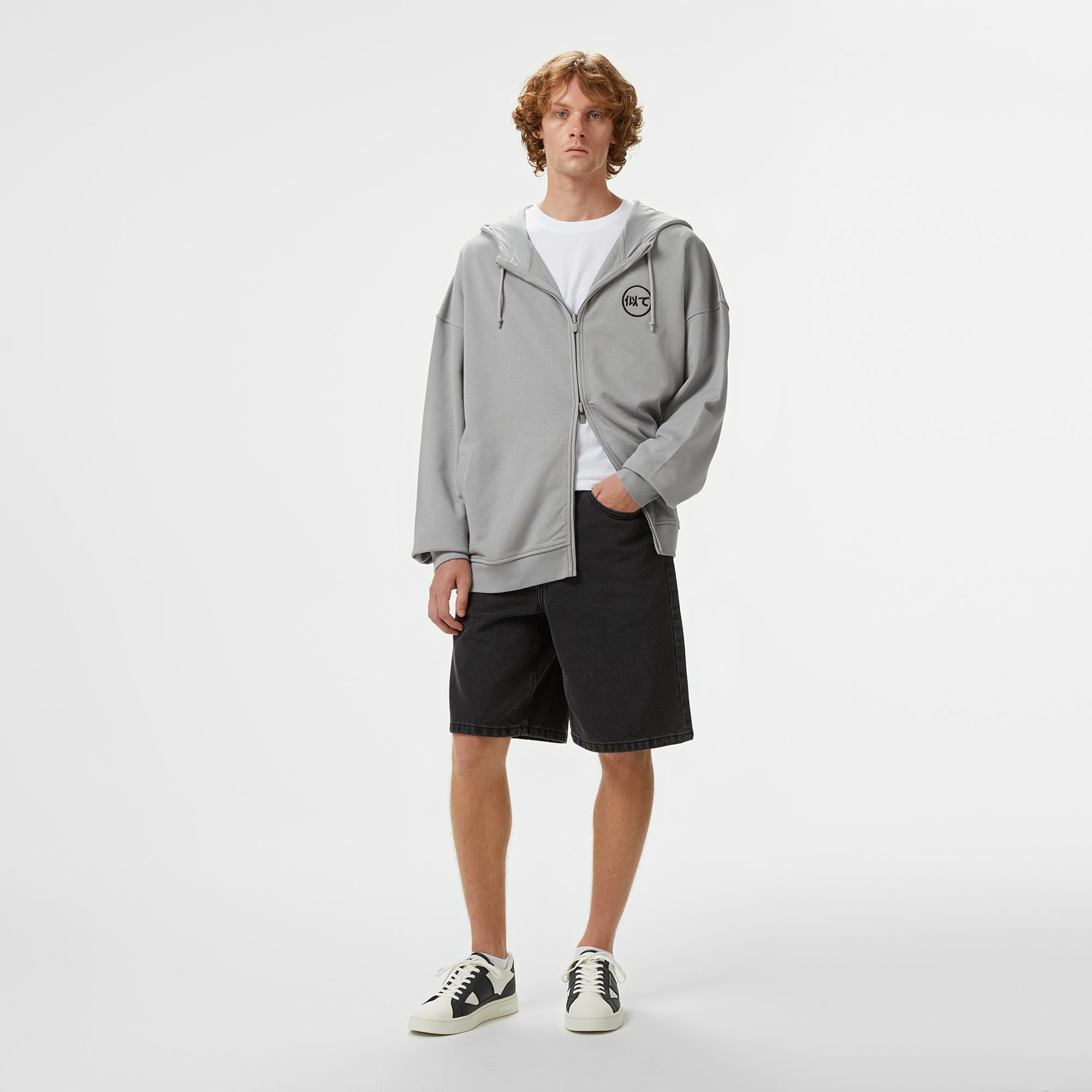 UNITED4 Erkek Gri Oversize Sweatshirt