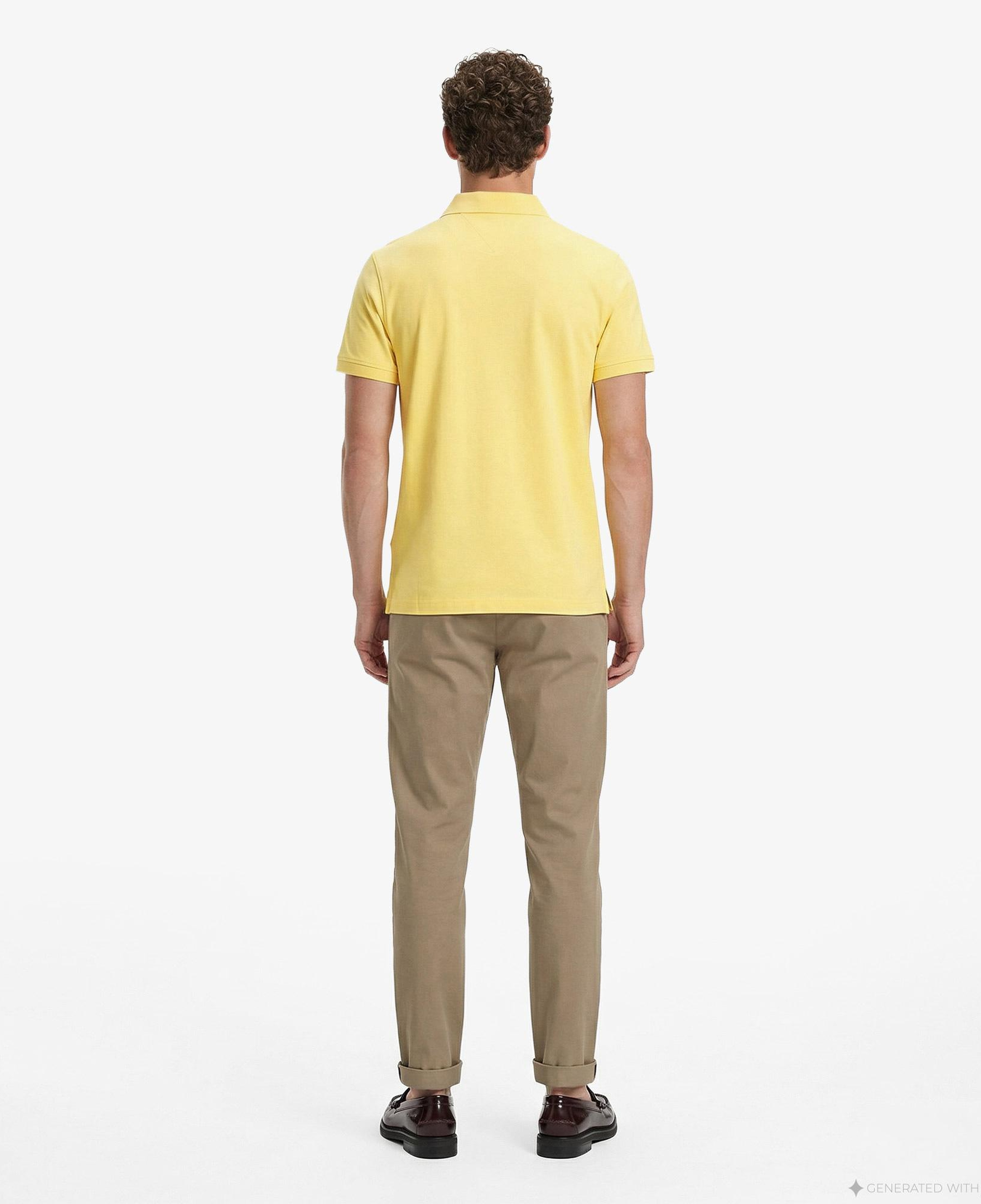 Tommy Hilfiger Core Essentials Erkek Sarı Polo Yaka T-Shirt