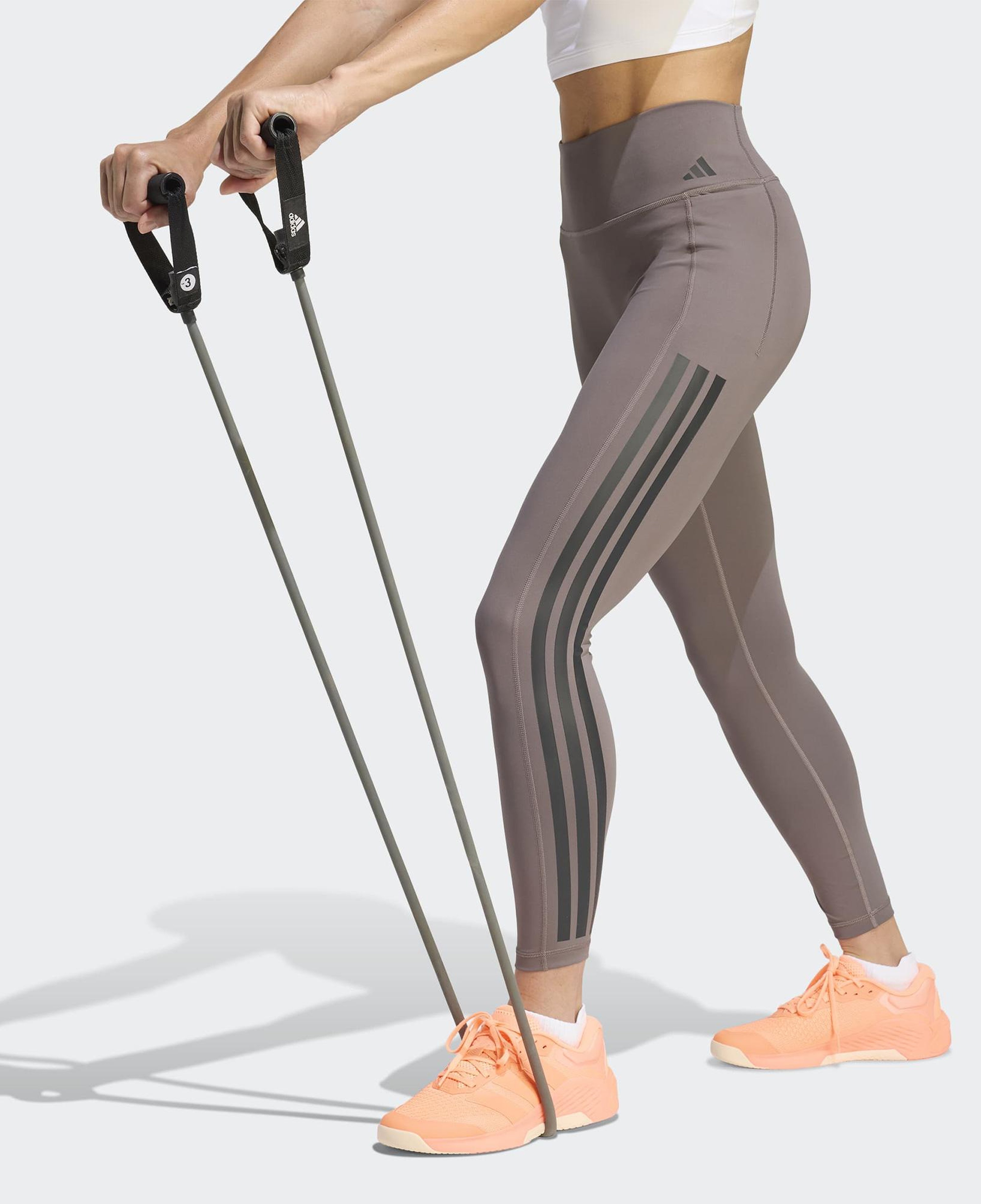 adidas Optime Workout 3-Stripes Kadın Gri Tayt