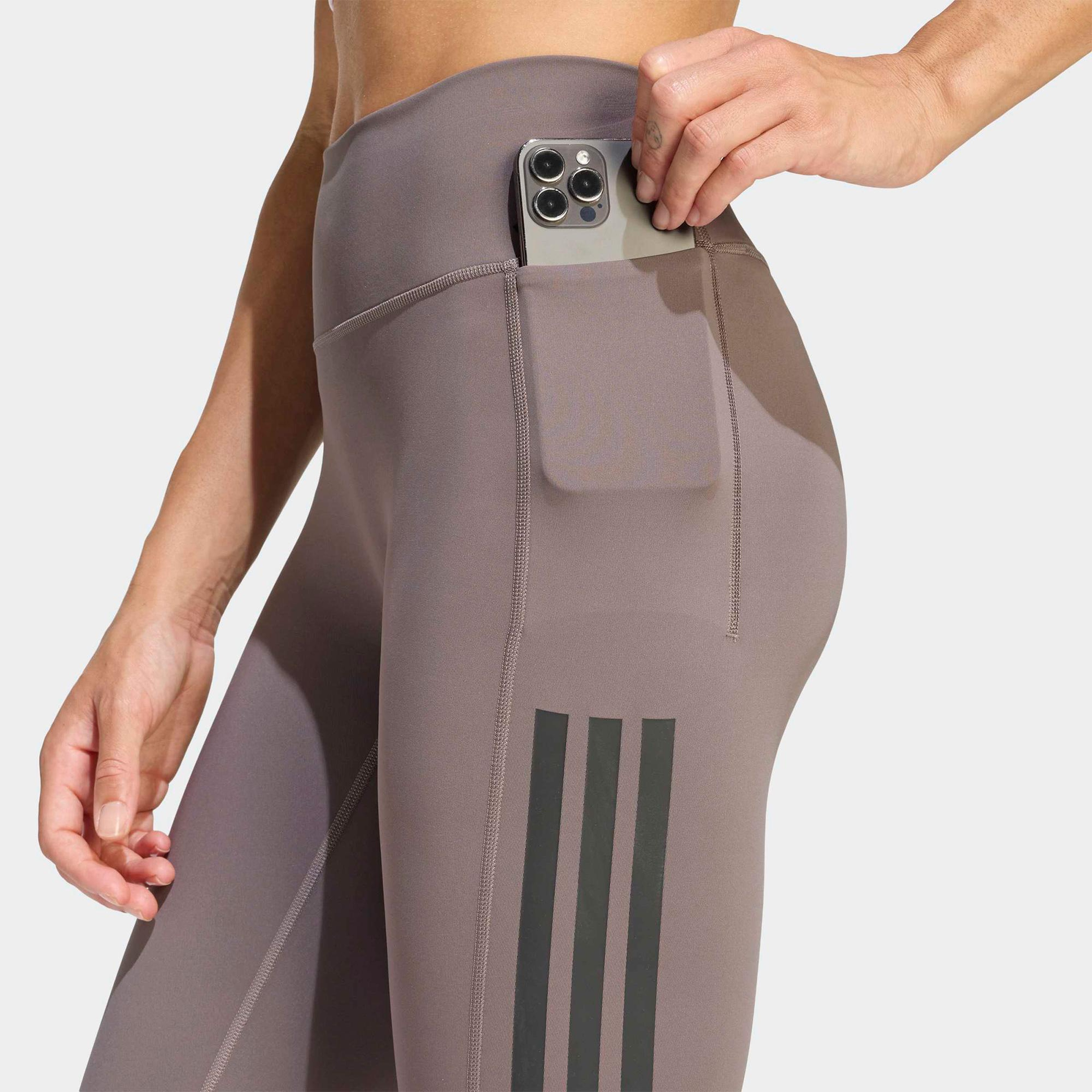 adidas Optime Workout 3-Stripes Kadın Gri Tayt