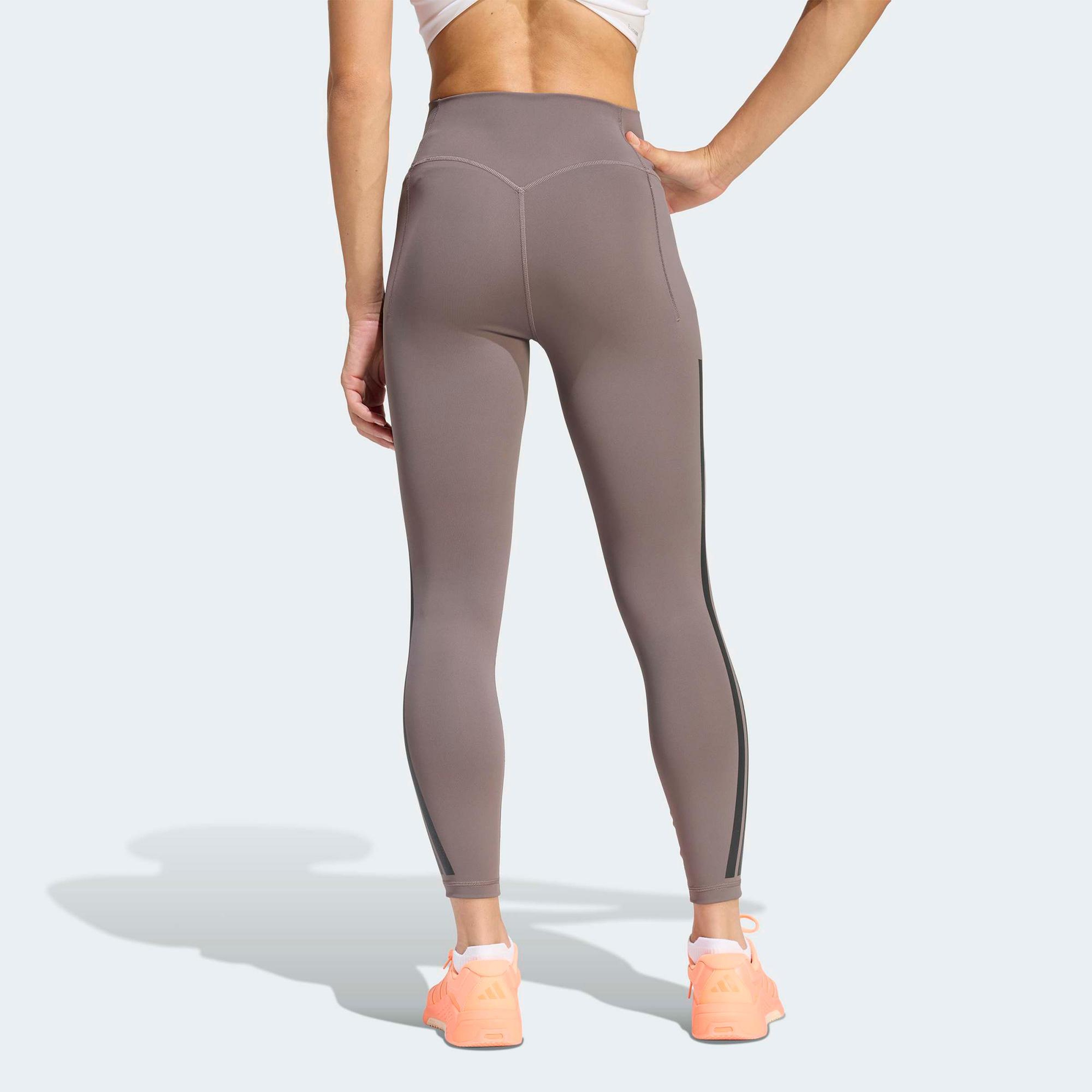 adidas Optime Workout 3-Stripes Kadın Gri Tayt