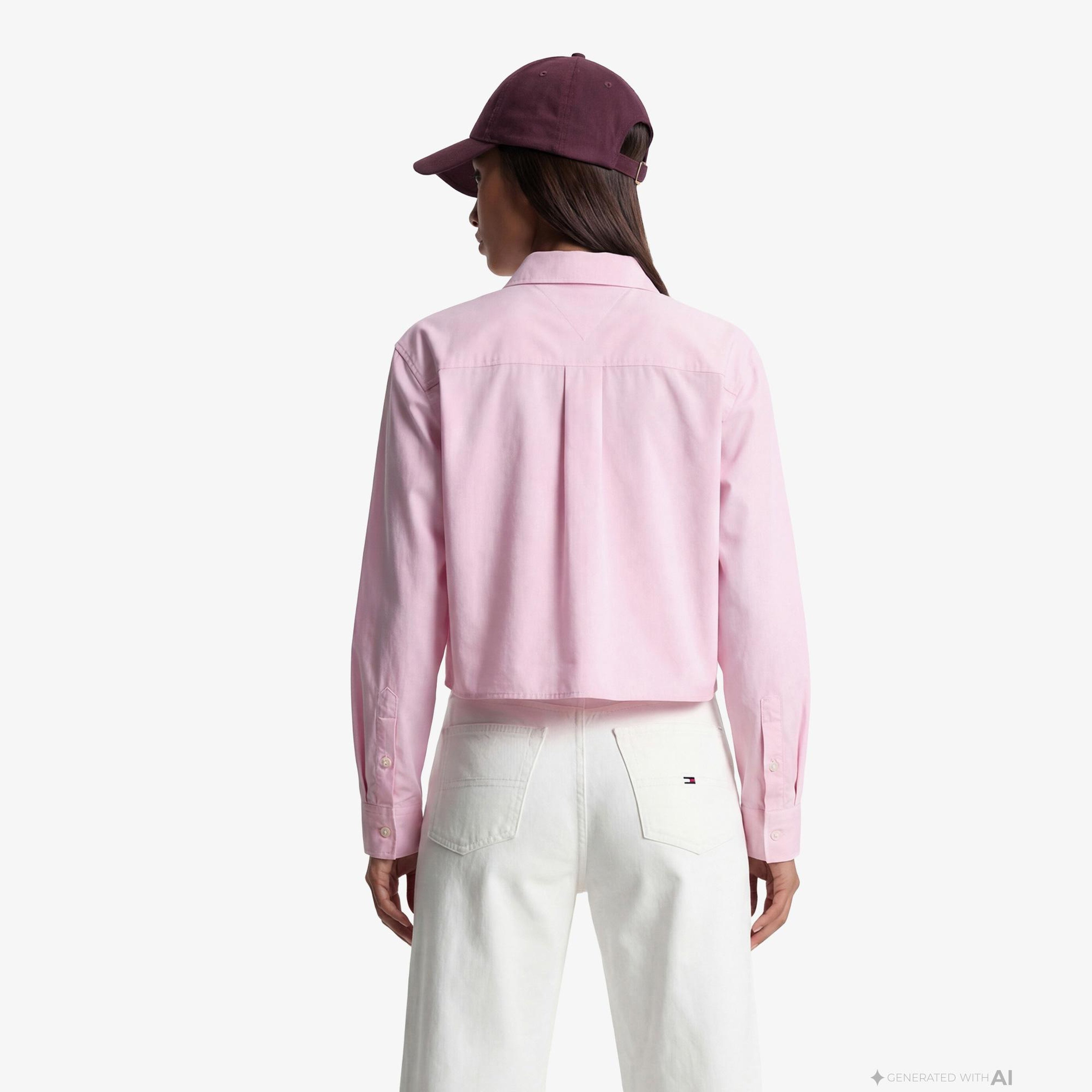 Tommy Hilfiger Denim Essentials Kadın Pembe Gömlek