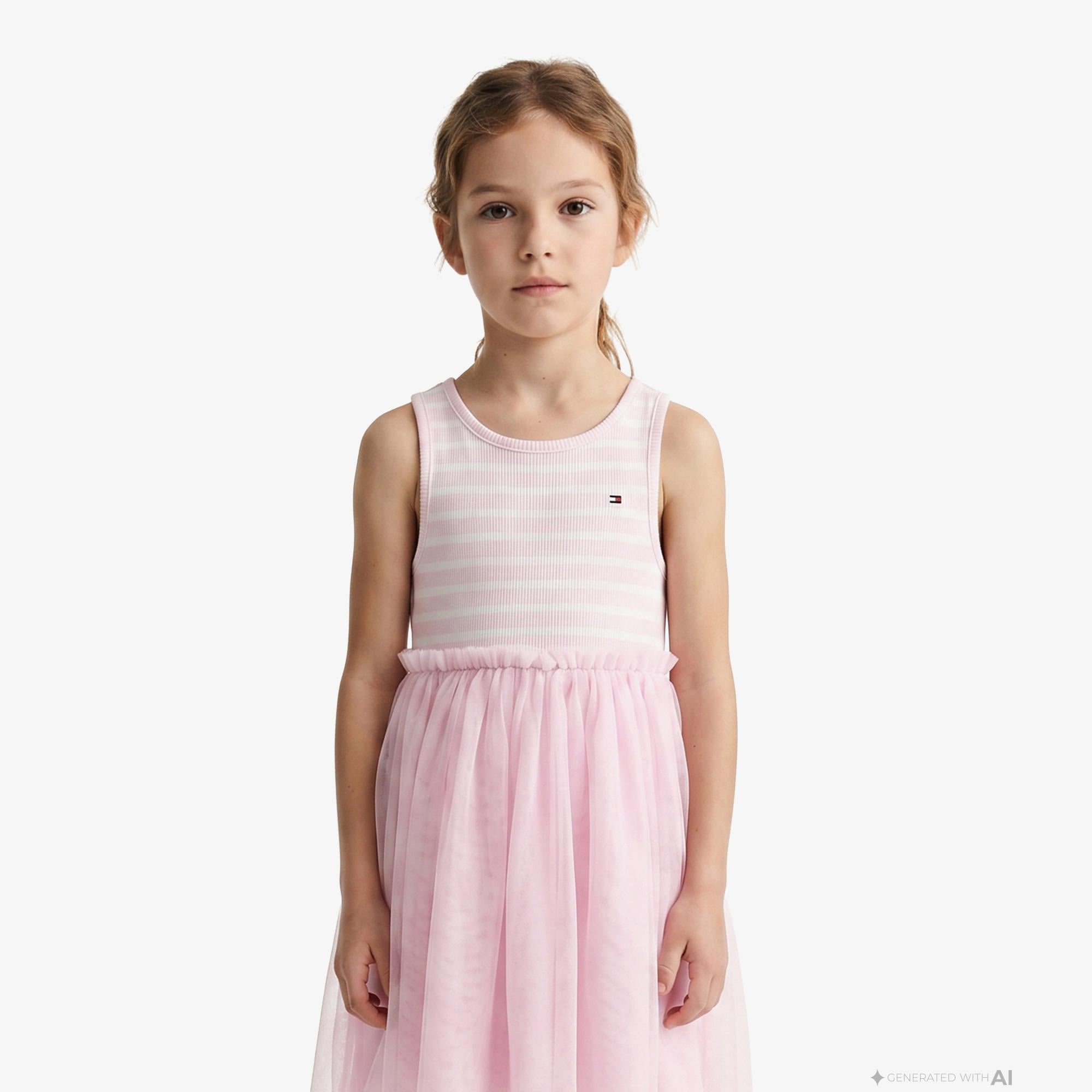 Tommy Hilfiger Little Çocuk Pembe Elbise