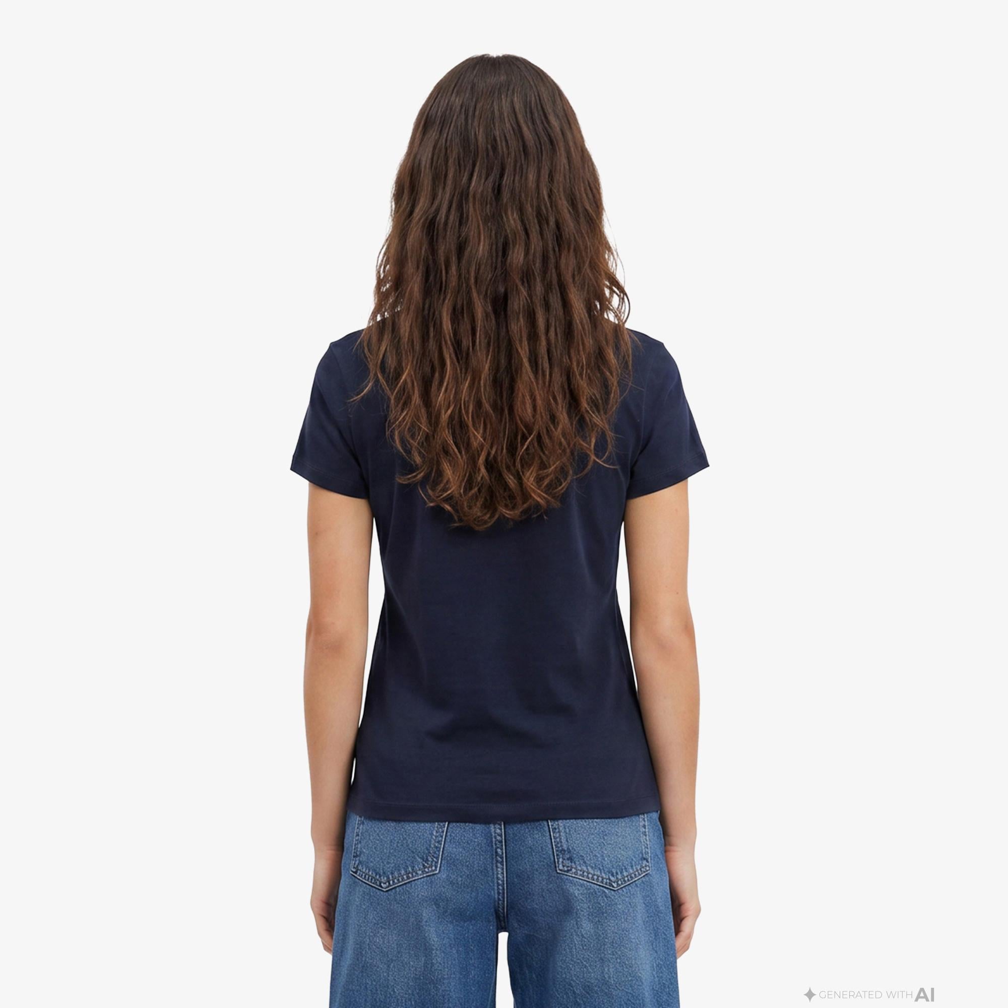 Tommy Hilfiger Linear Kadın Lacivert T-Shirt