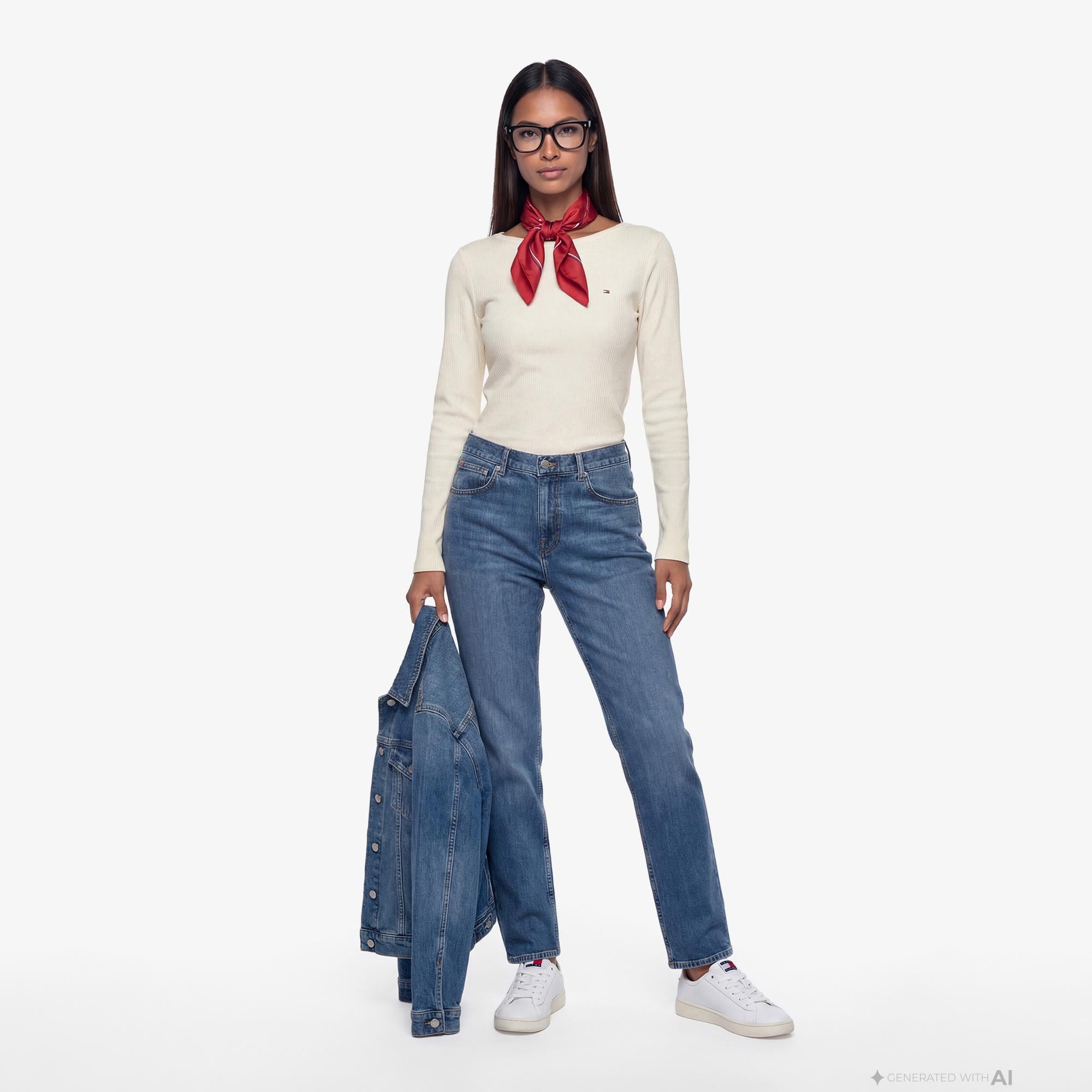 Tommy Hilfiger Kadın Bej Uzun Kollu T-Shirt