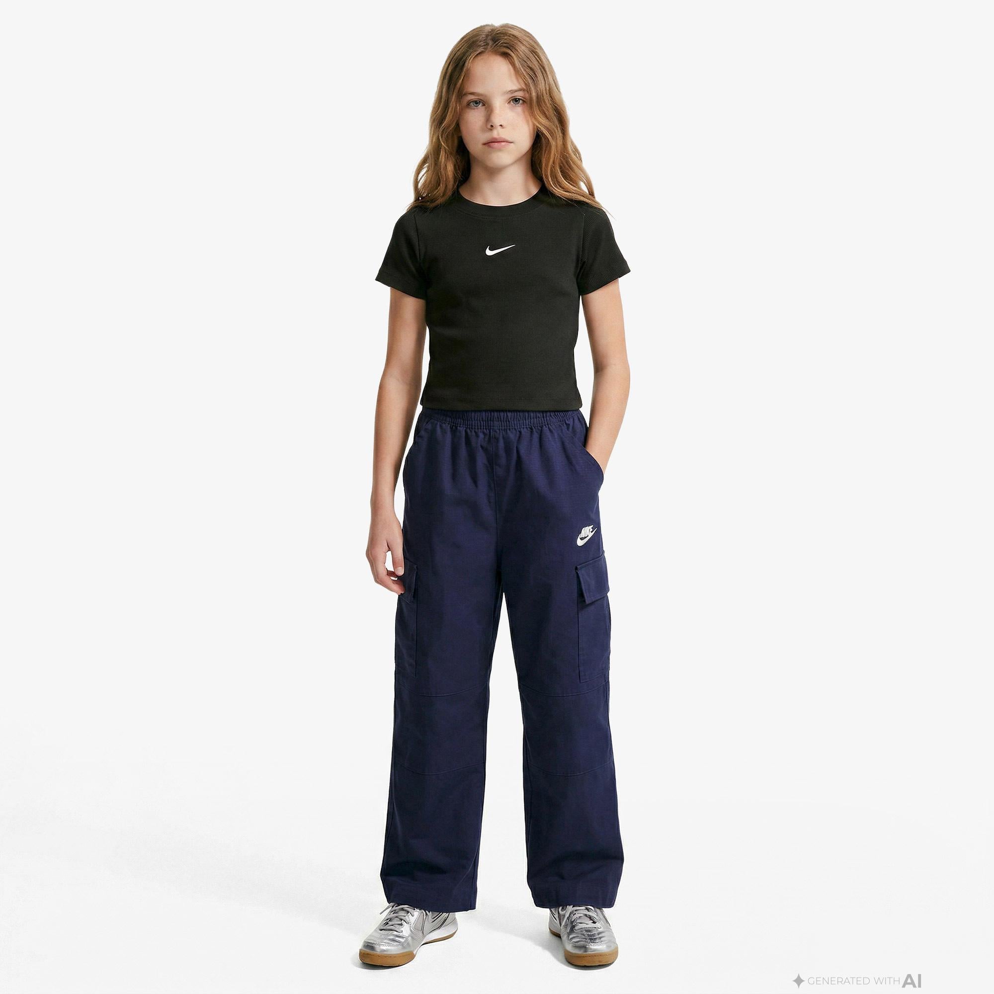 Nike Sportswear Çocuk Siyah Crop T-Shirt