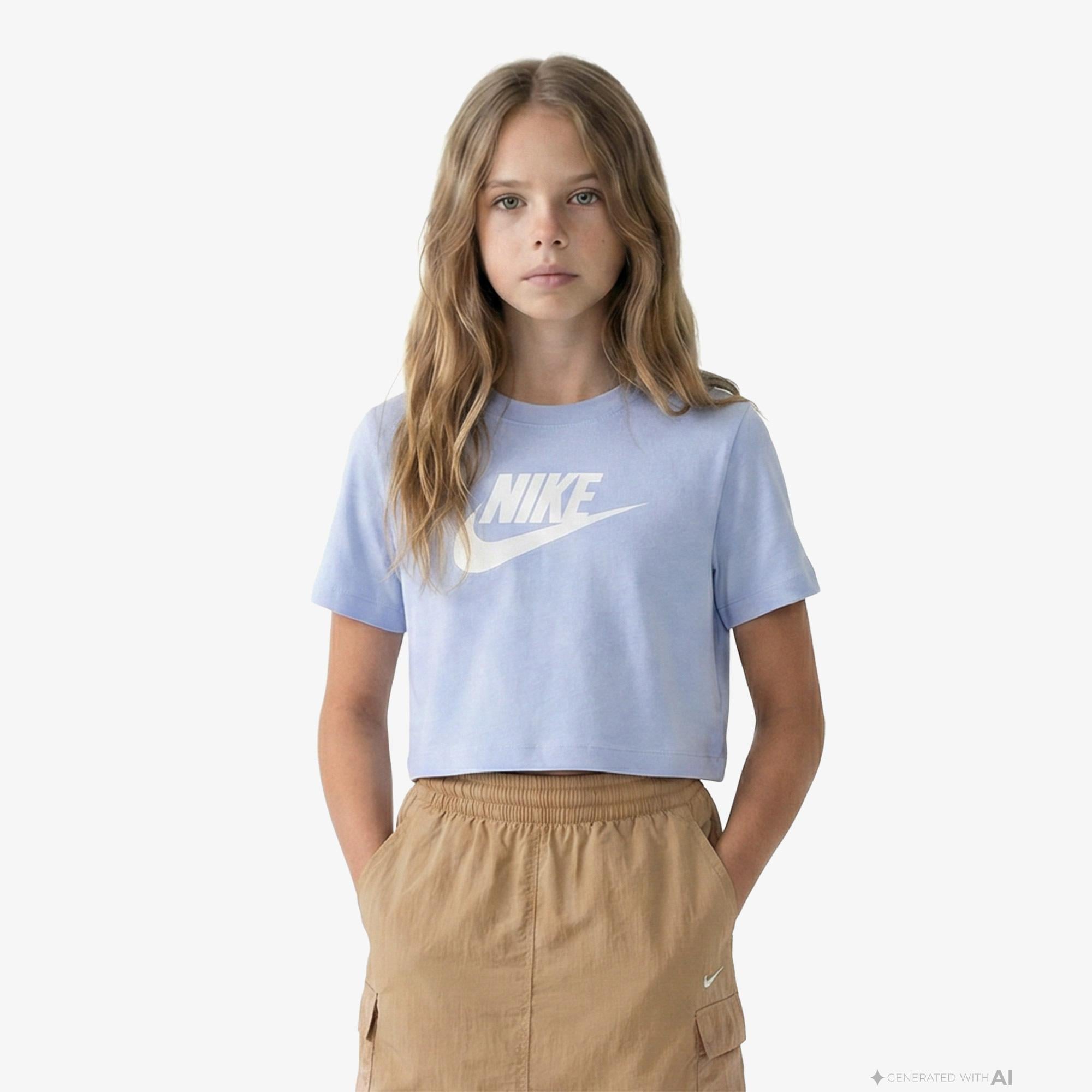 Nike Sportswear Futura Çocuk Lila Crop T-Shirt