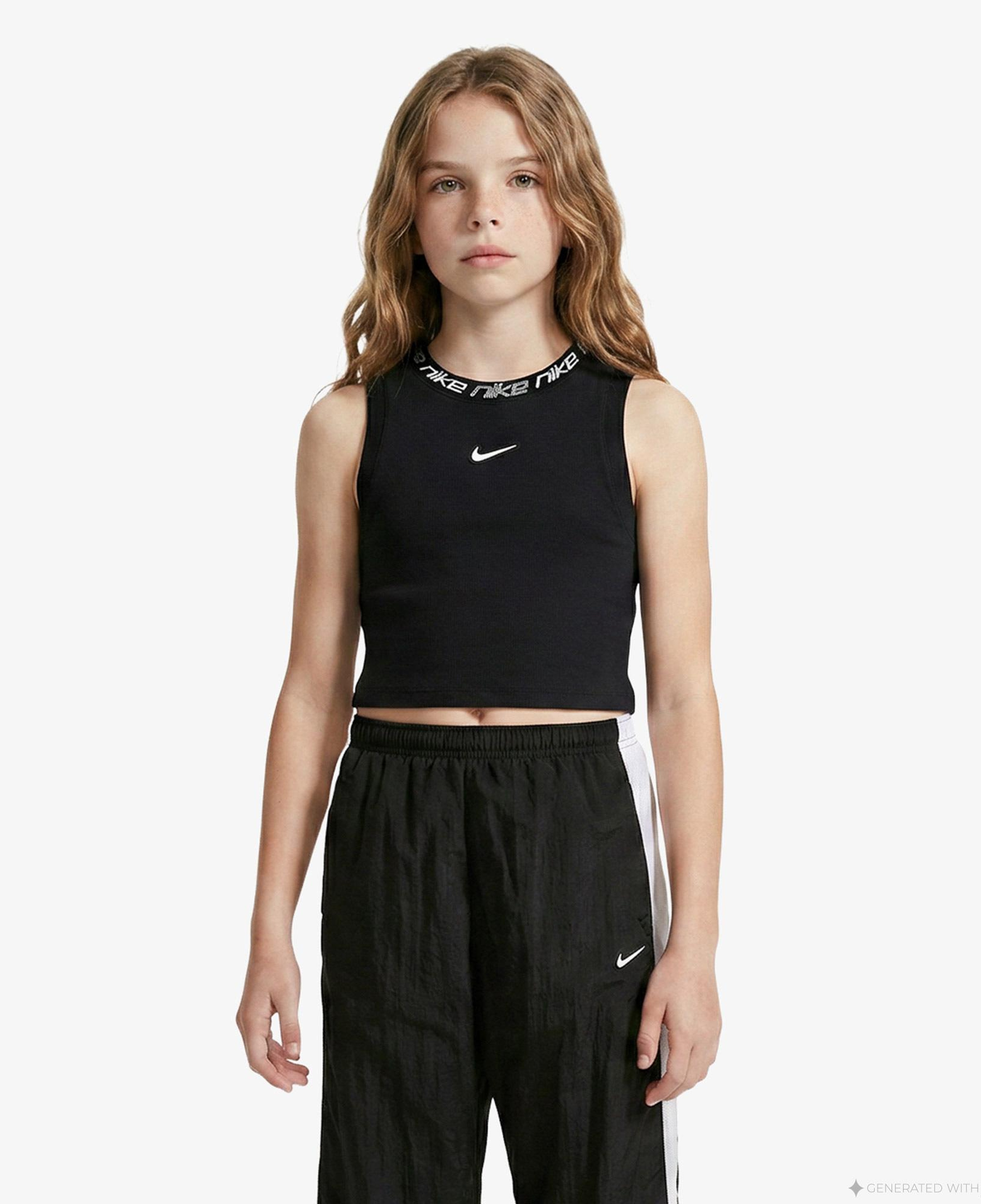 Nike Sportswear Dri-Fit Çocuk Siyah Kolsuz T-Shirt