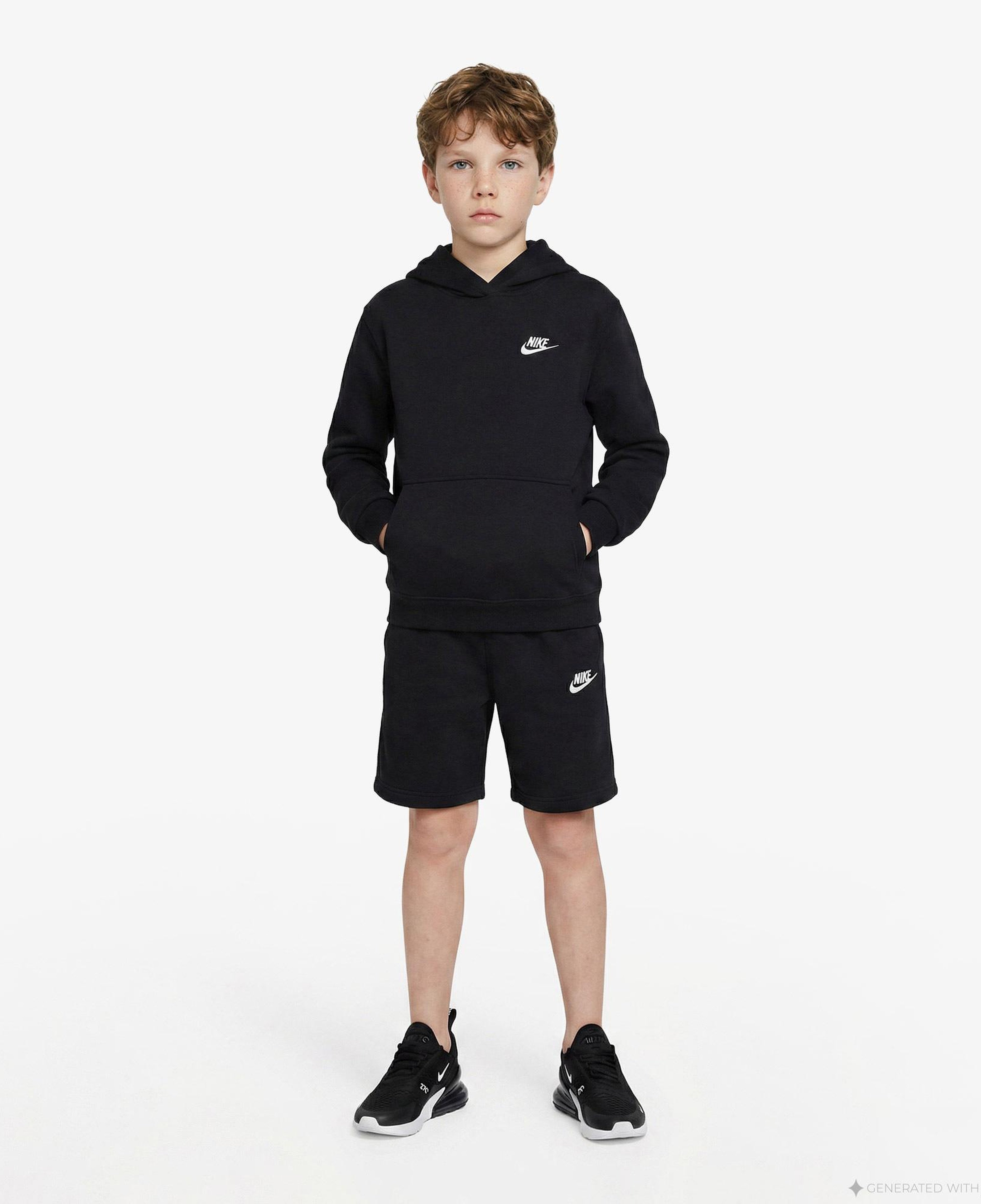 Nike Sportswear Club Fleece Çocuk Siyah Kapüşonlu Hoodie