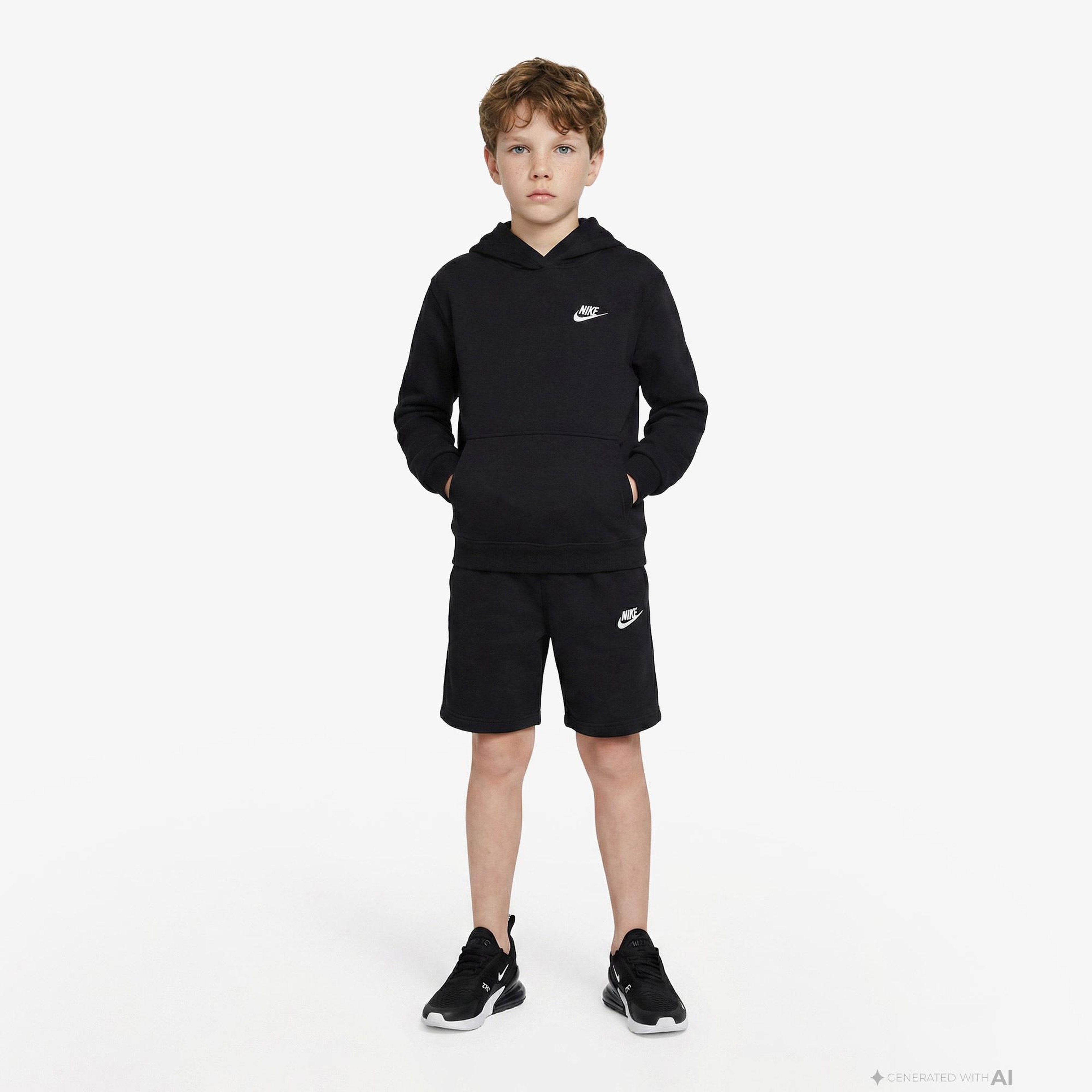 Nike Sportswear Club Fleece Çocuk Siyah Kapüşonlu Hoodie