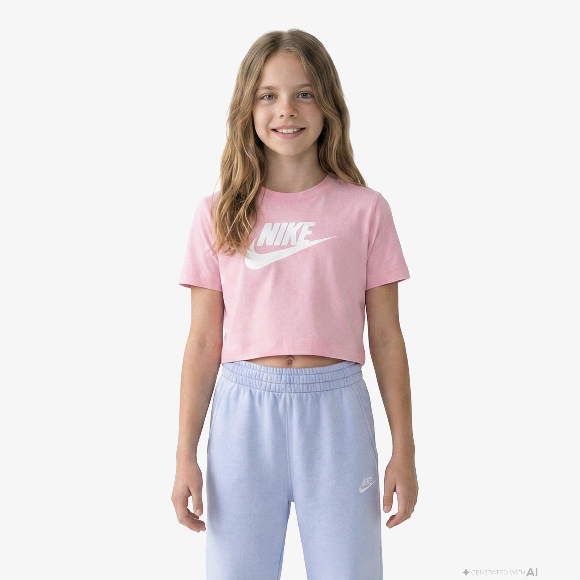 Nike Sportswear Futura Çocuk Pembe Crop T-Shirt