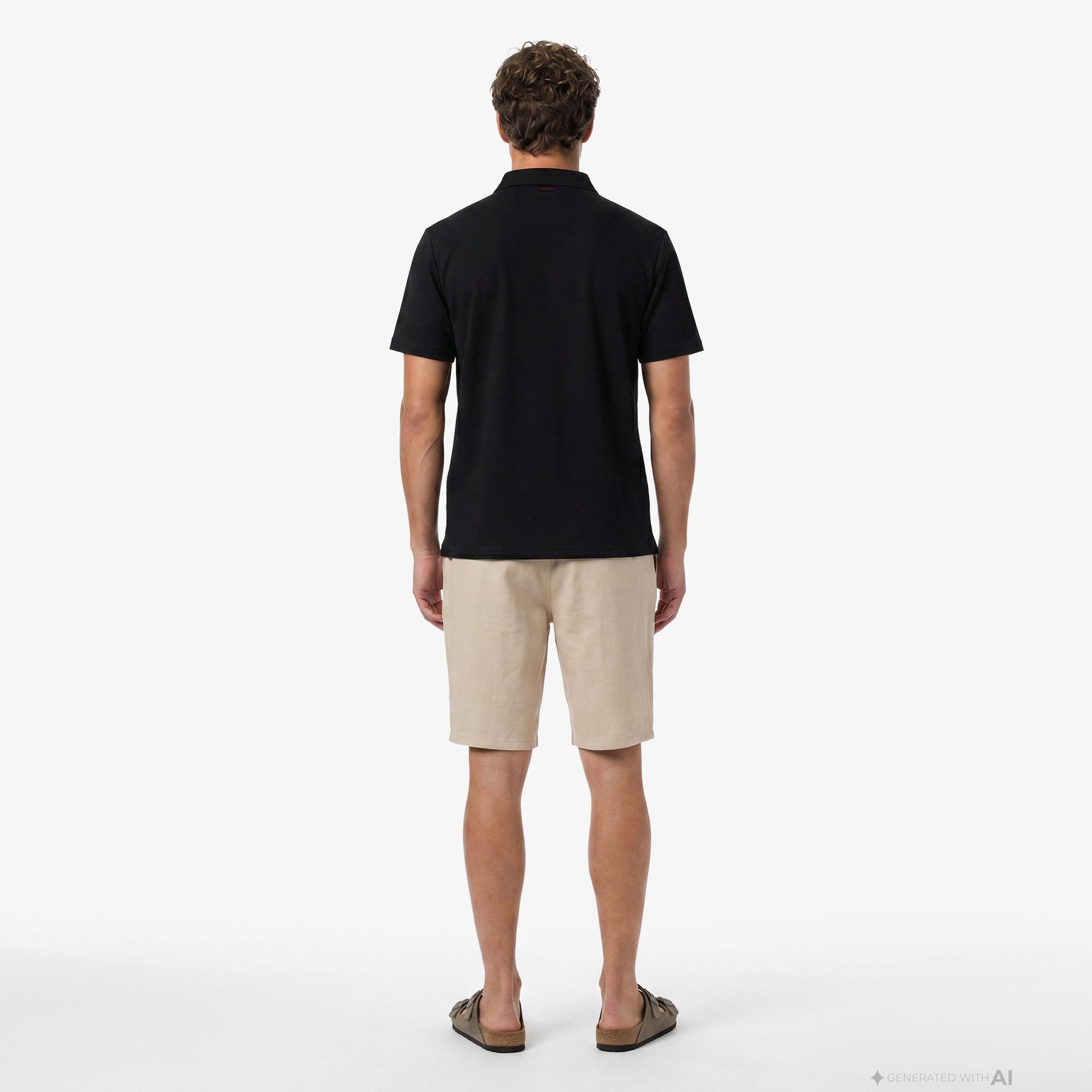 Guess Tech Slim Fit Erkek Siyah Polo