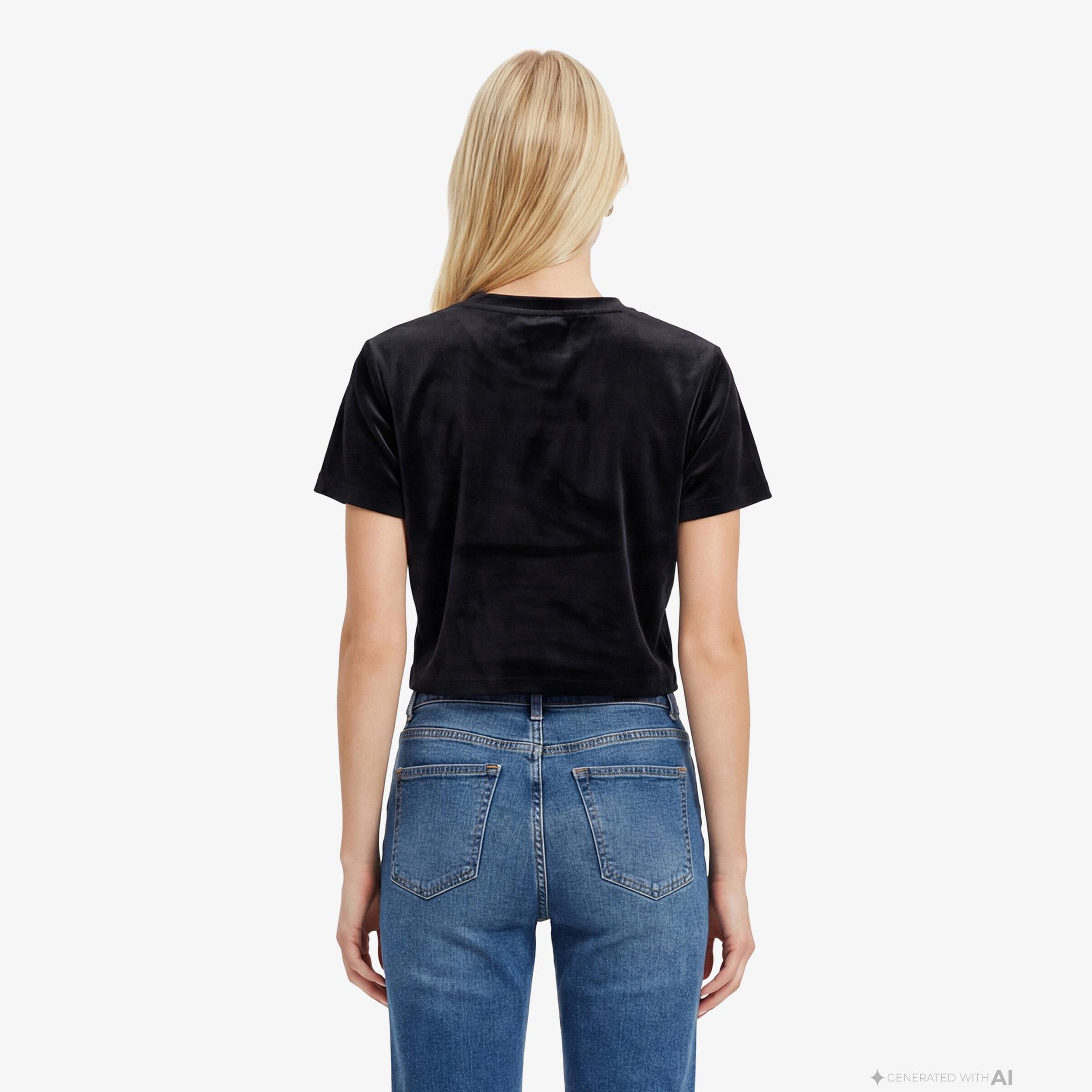 Guess Couture Aktif Boxy Fit Kadın Siyah T-Shirt