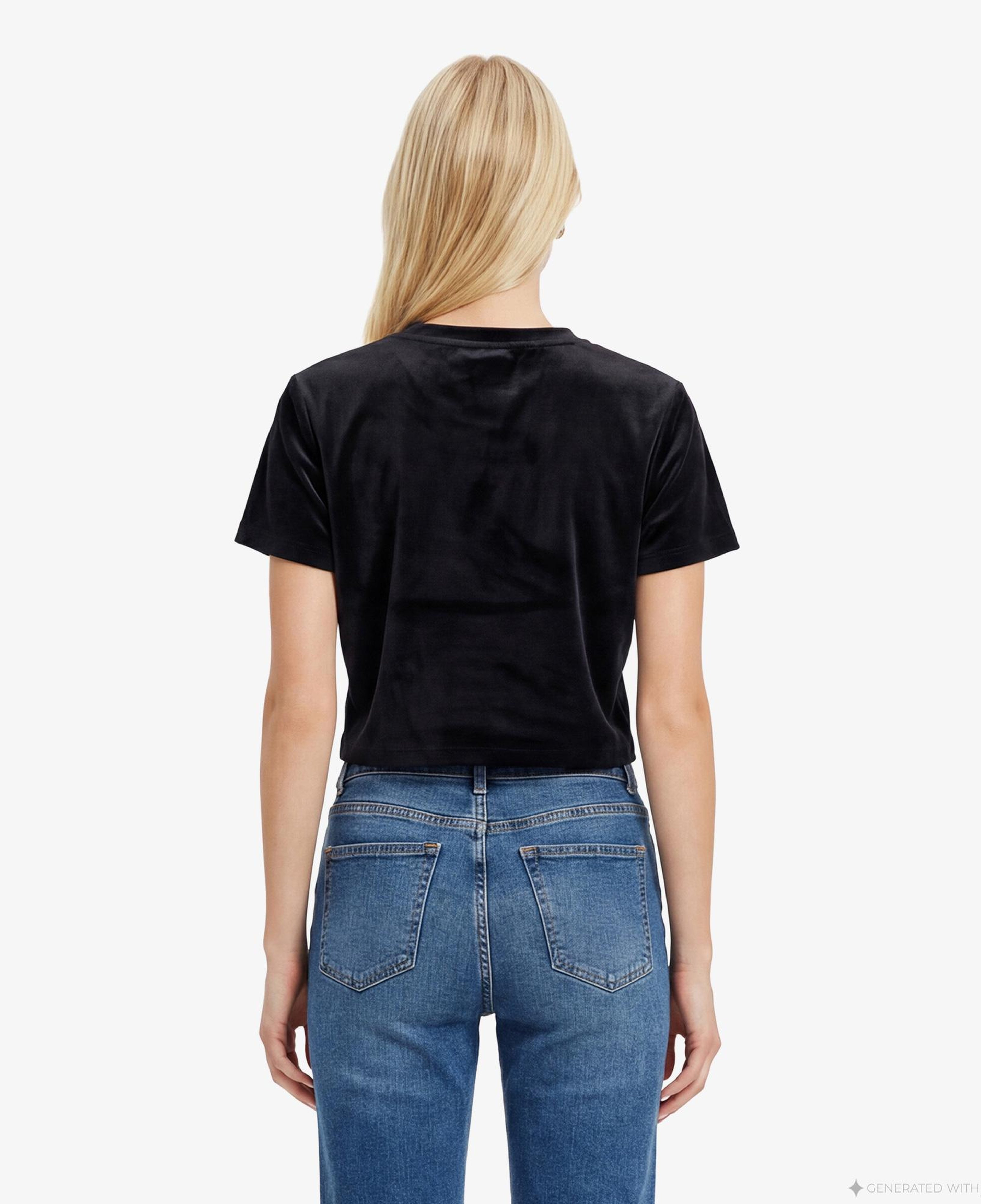 Guess Couture Aktif Boxy Fit Kadın Siyah T-Shirt