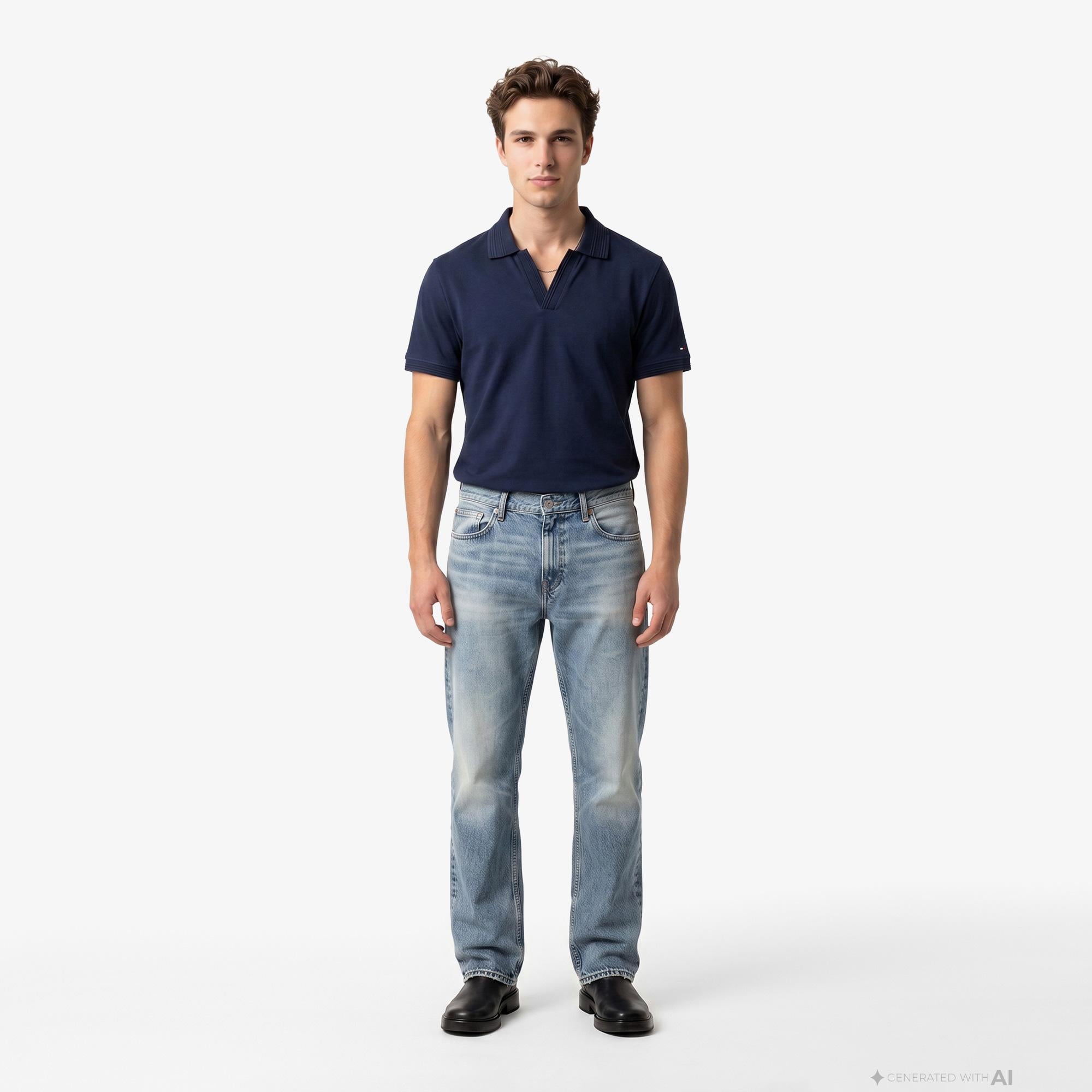 Tommy Hilfiger Erkek Lacivert Polo Yaka T-Shirt