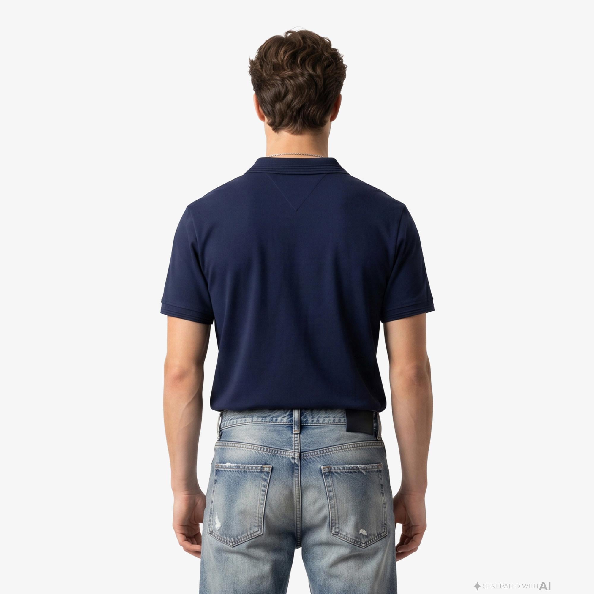 Tommy Hilfiger Erkek Lacivert Polo Yaka T-Shirt