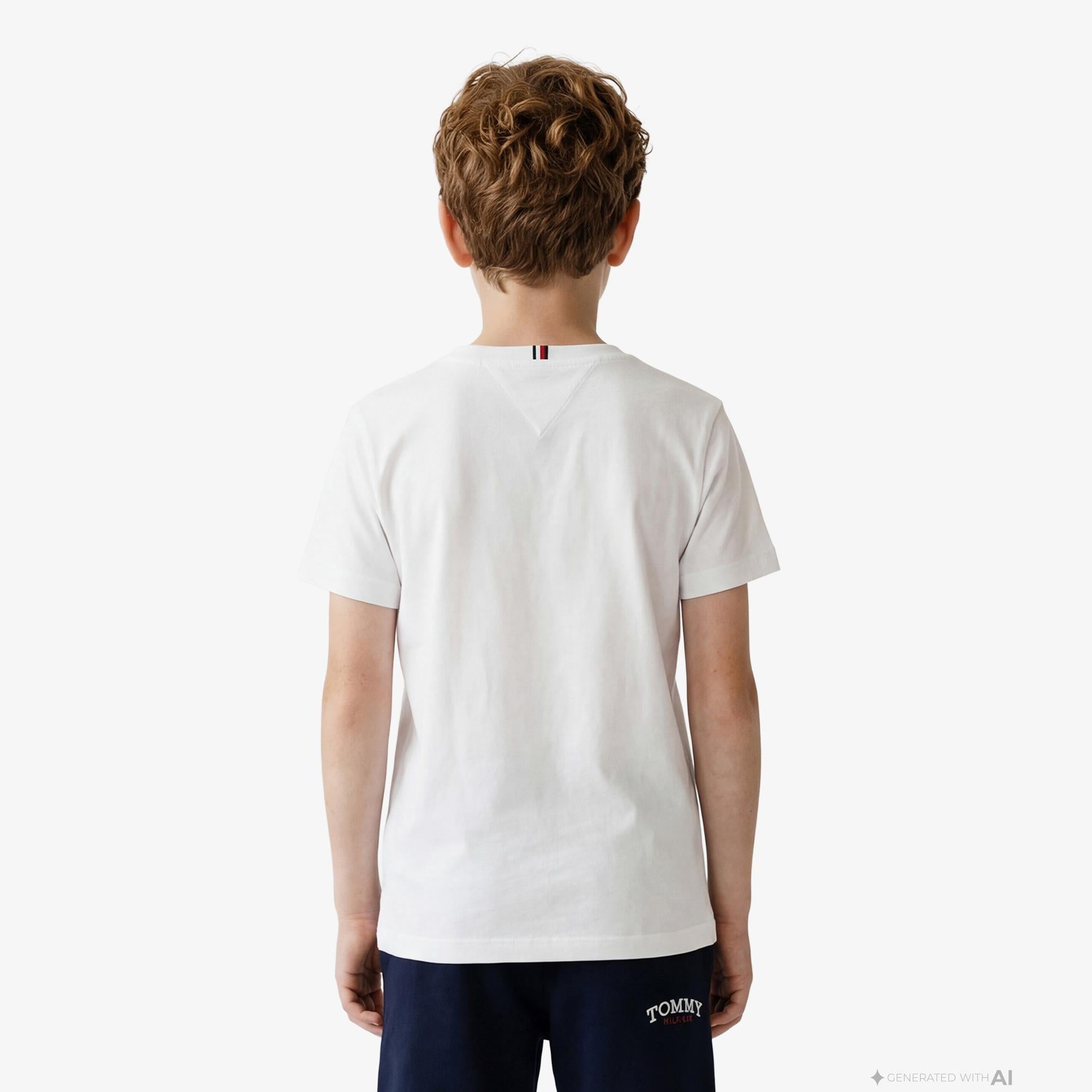 Tommy Hilfiger Graphic Çocuk Beyaz T-Shirt