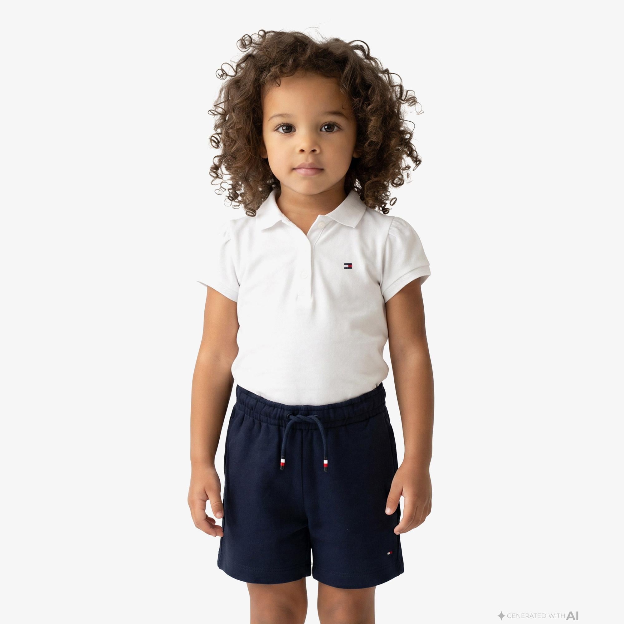 Tommy Hilfiger Little Çocuk Beyaz Polo Yaka T-Shirt