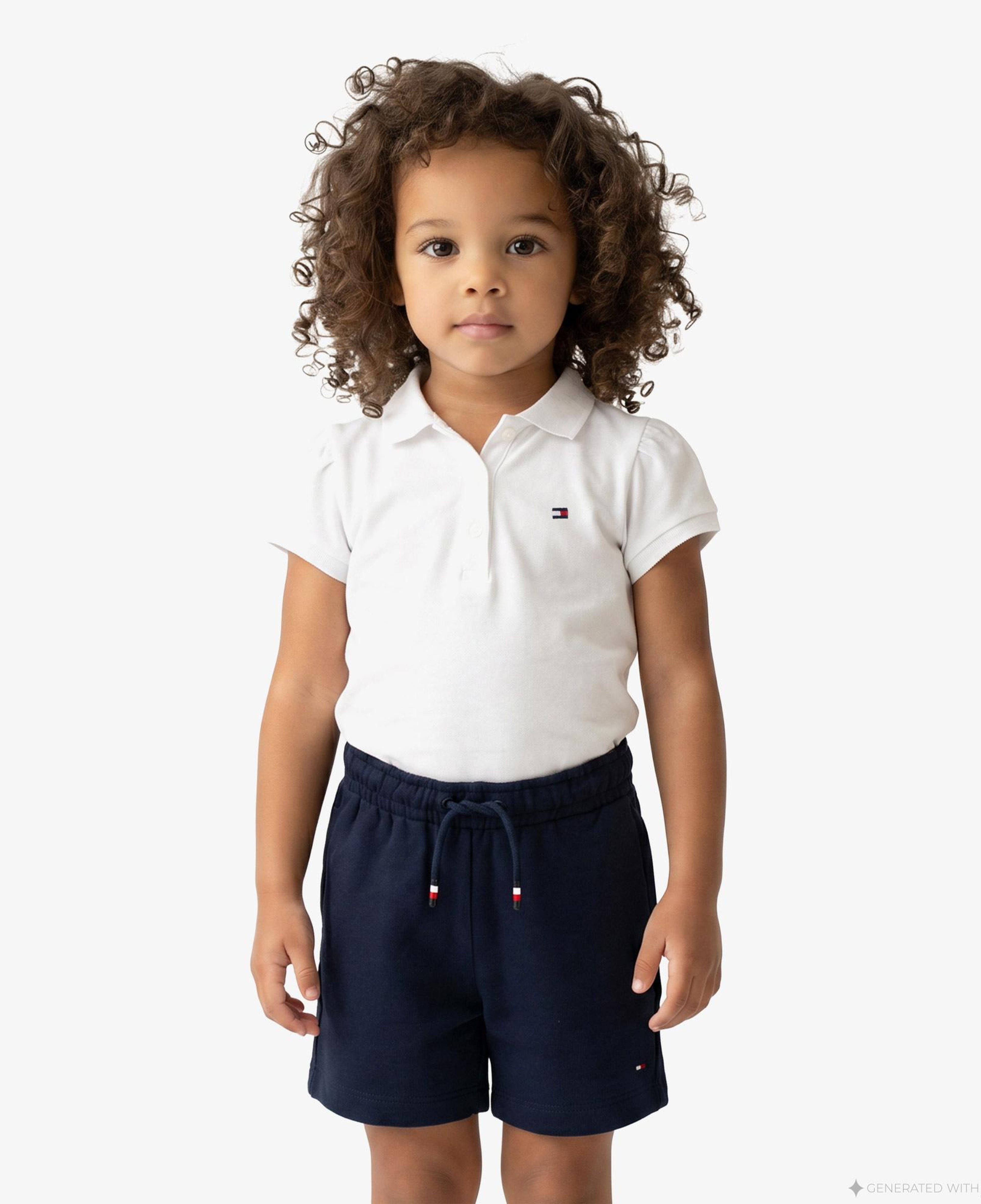 Tommy Hilfiger Little Çocuk Beyaz Polo Yaka T-Shirt