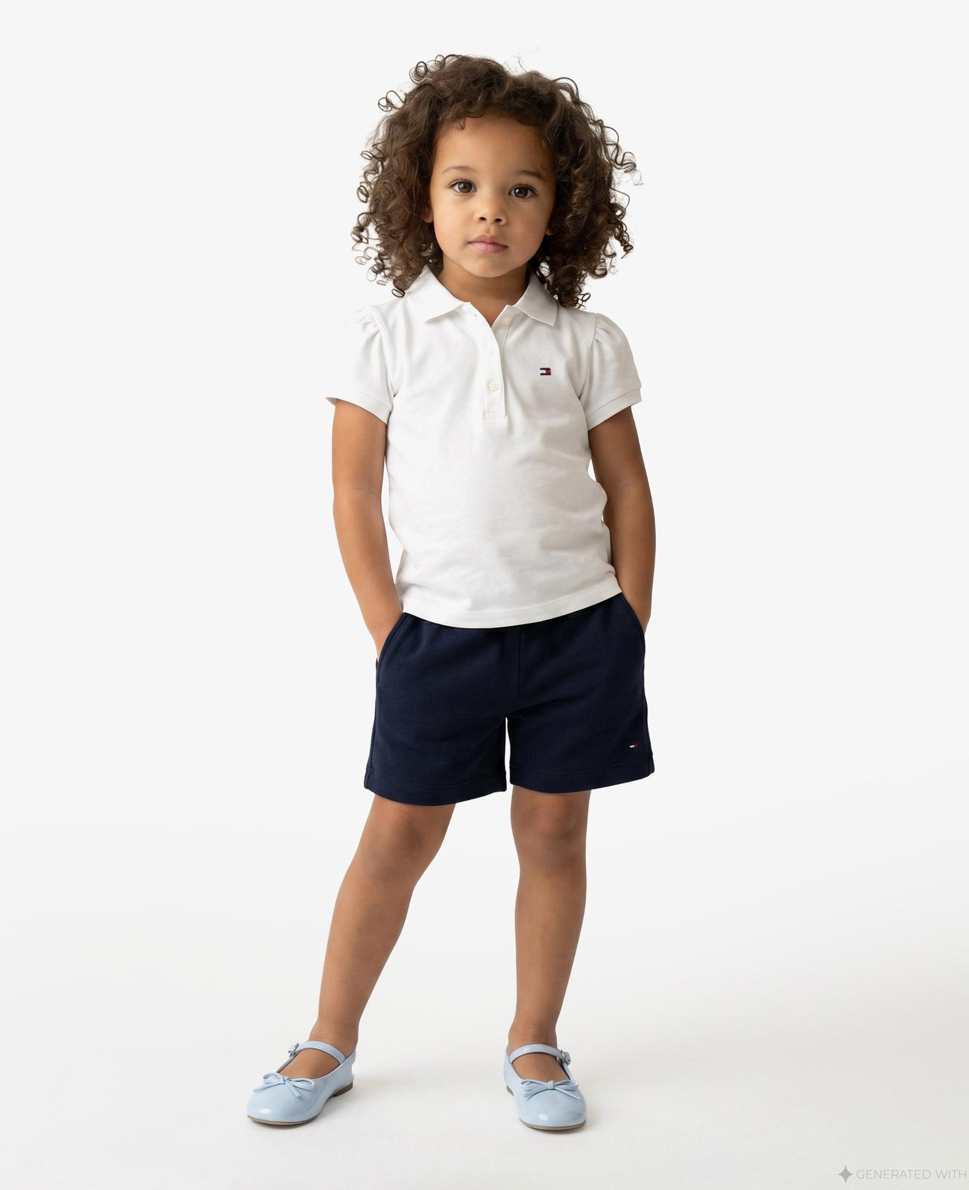 Tommy Hilfiger Little Çocuk Beyaz Polo Yaka T-Shirt