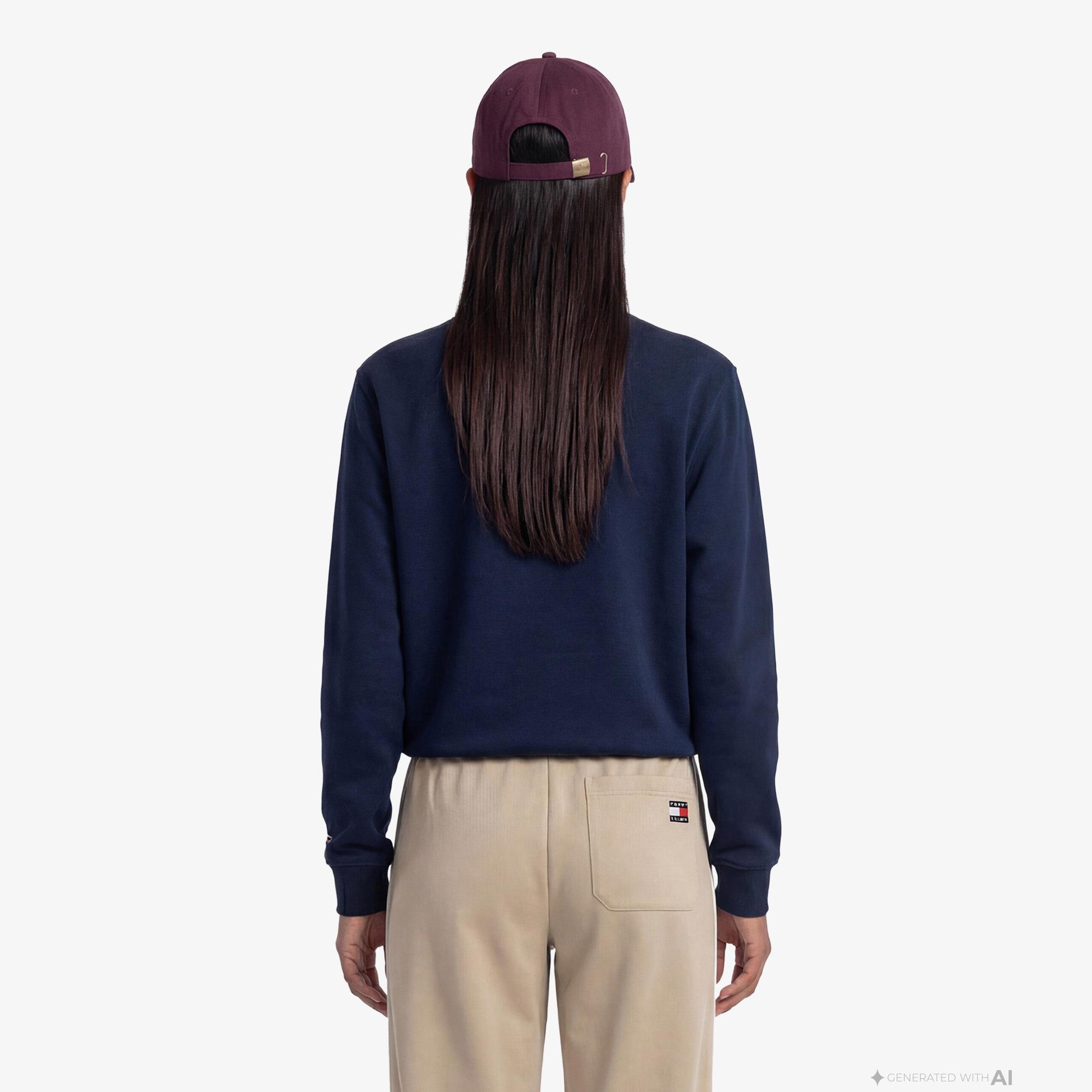Tommy Hilfiger Essential Logo Kadın Lacivert Sweatshirt