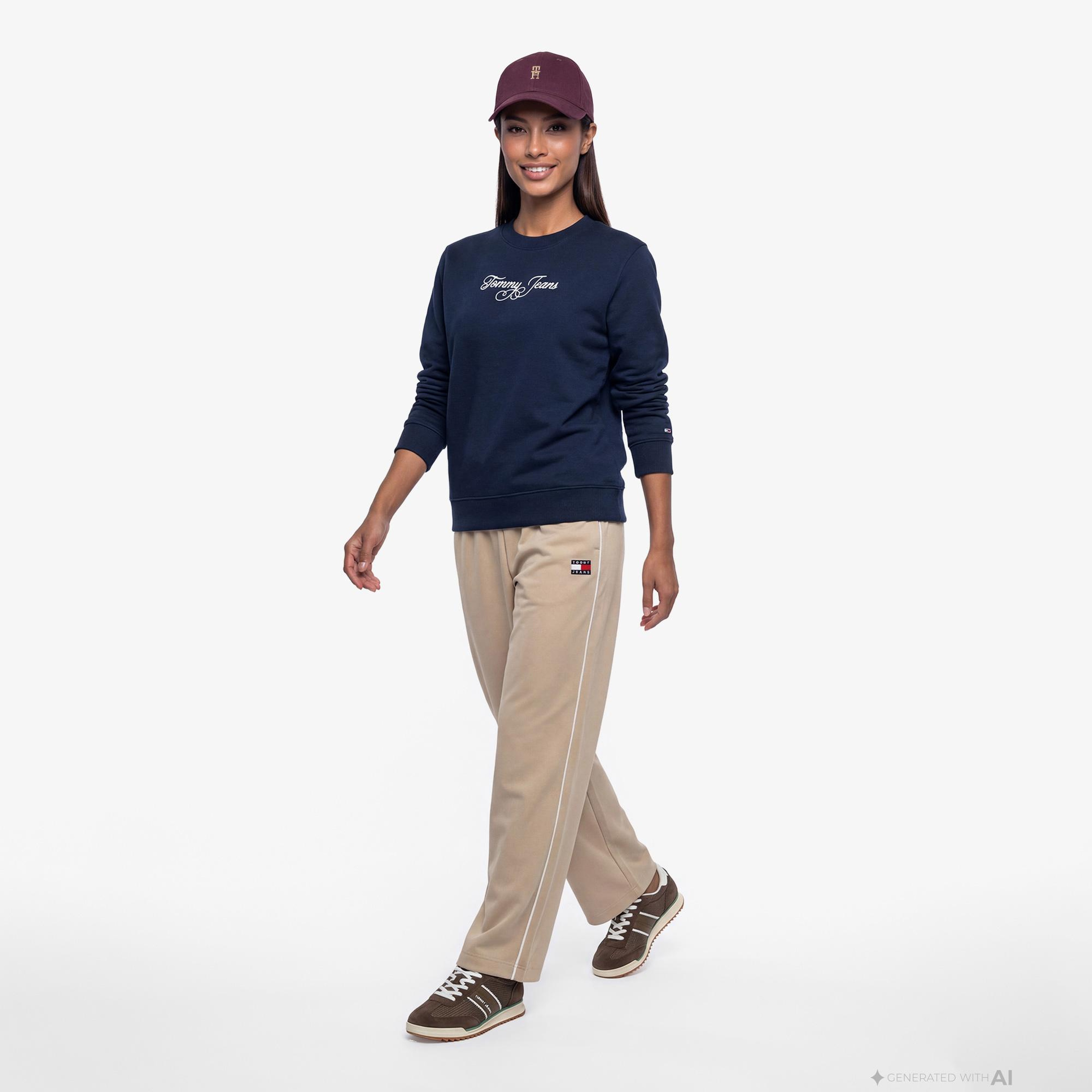 Tommy Hilfiger Essential Logo Kadın Lacivert Sweatshirt