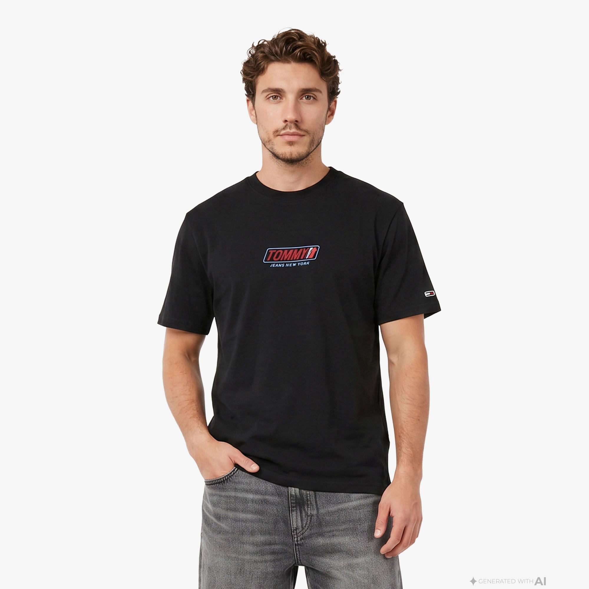 Tommy Hilfiger Erkek Siyah T-Shirt