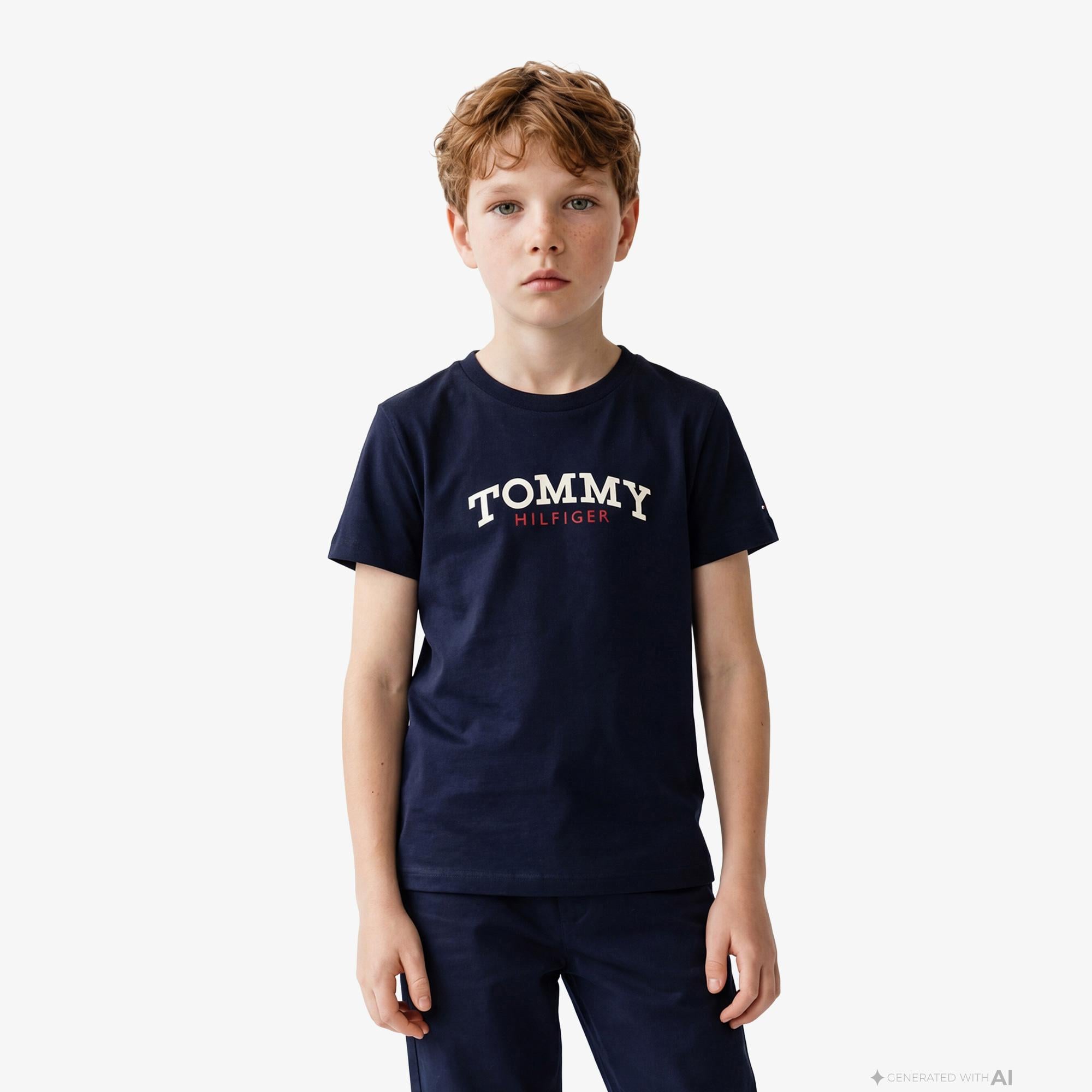 Tommy Hilfiger Graphic Çocuk Lacivert T-Shirt