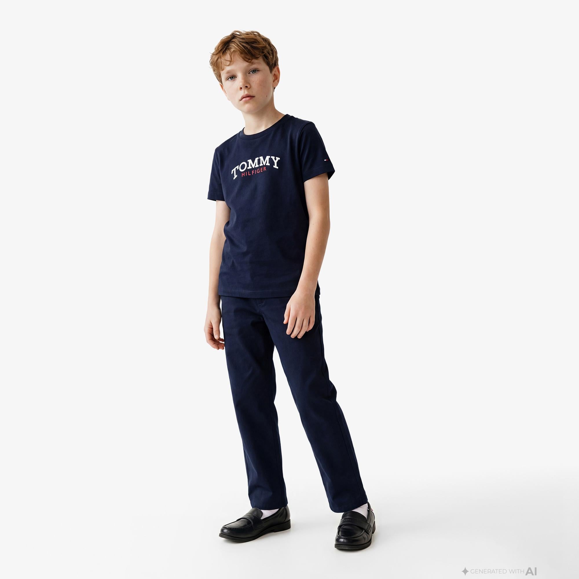 Tommy Hilfiger Graphic Çocuk Lacivert T-Shirt