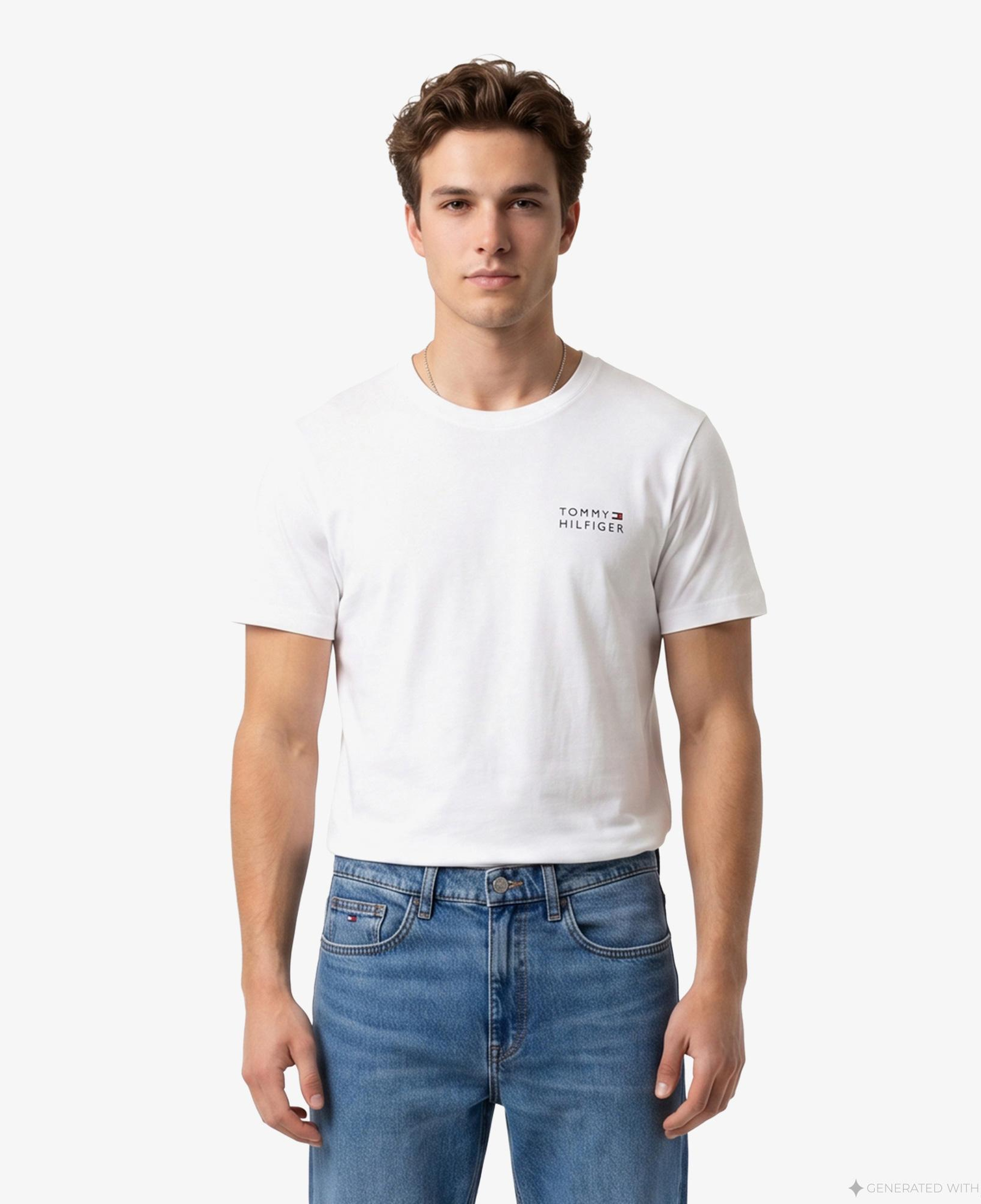 Tommy Hilfiger Brand Love Erkek Beyaz T-Shirt