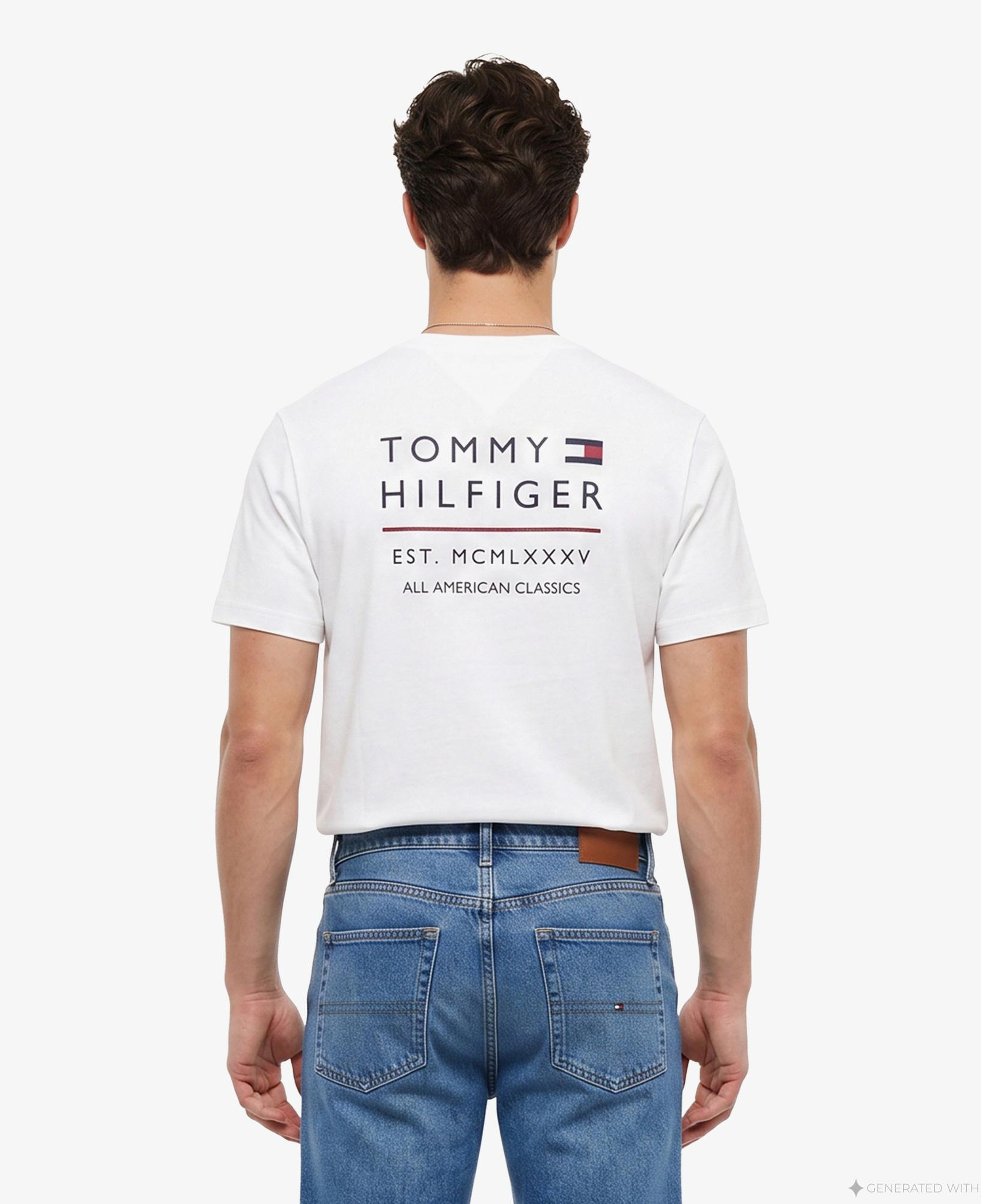 Tommy Hilfiger Brand Love Erkek Beyaz T-Shirt