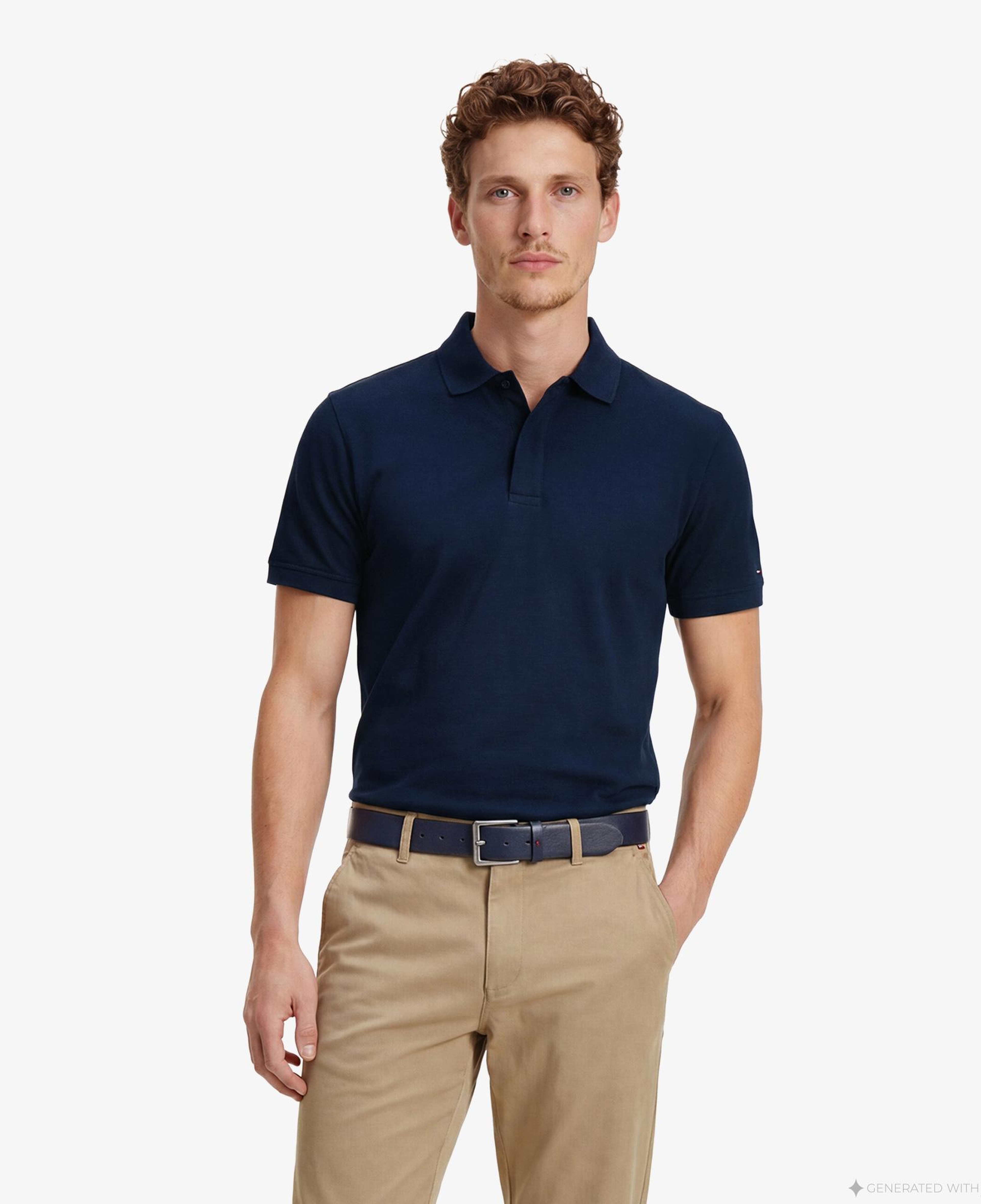 Tommy Hilfiger Elevated Essentials Erkek Lacivert Polo Yaka T-Shirt