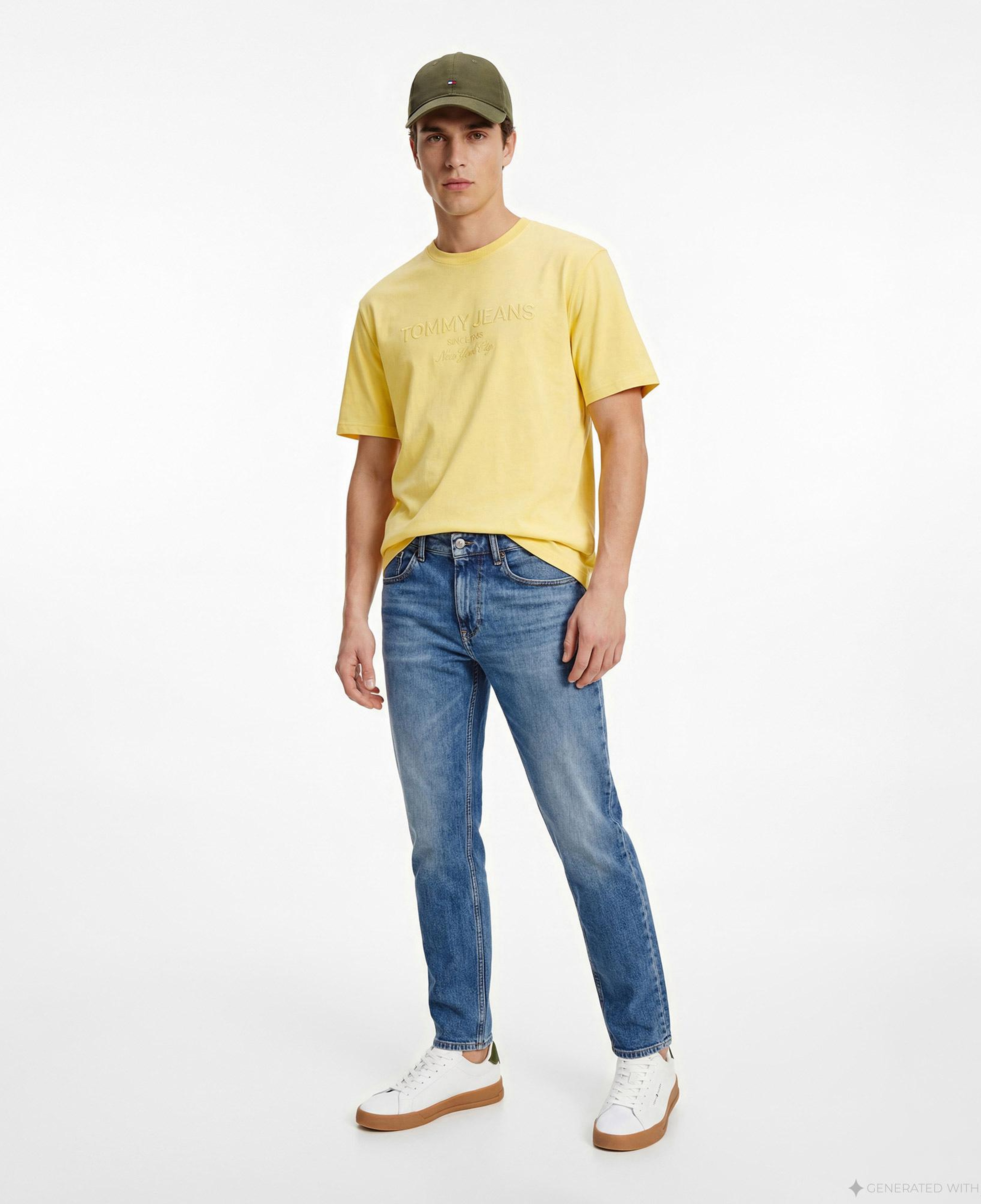 Tommy Hilfiger New Classics Erkek Sarı T-Shirt