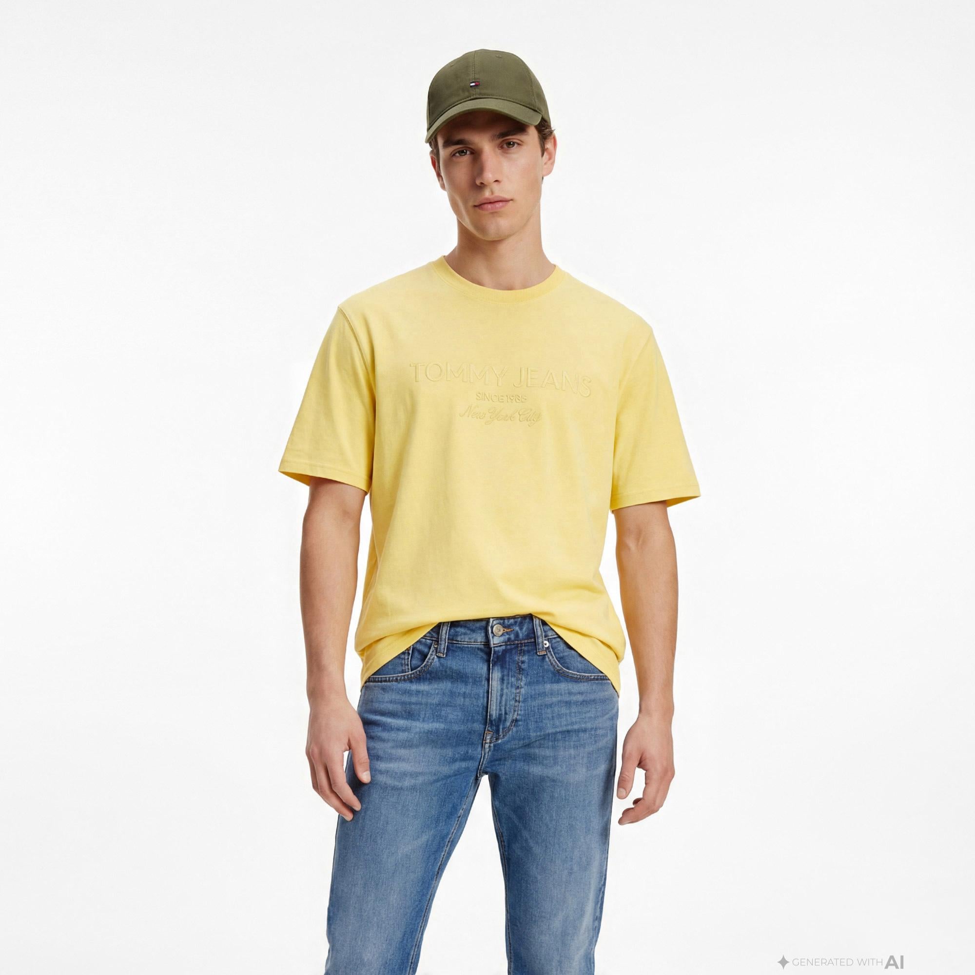 Tommy Hilfiger New Classics Erkek Sarı T-Shirt