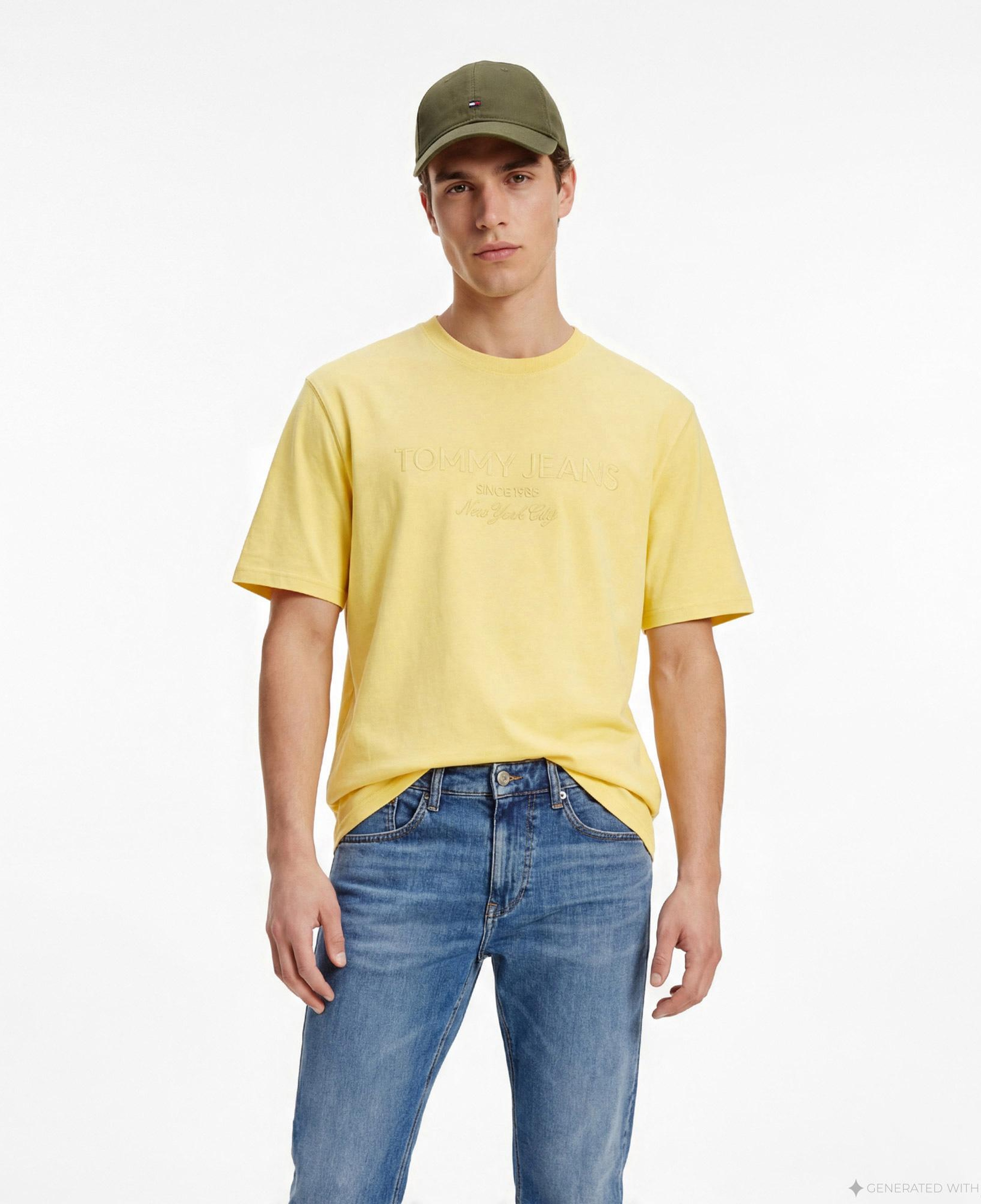 Tommy Hilfiger New Classics Erkek Sarı T-Shirt