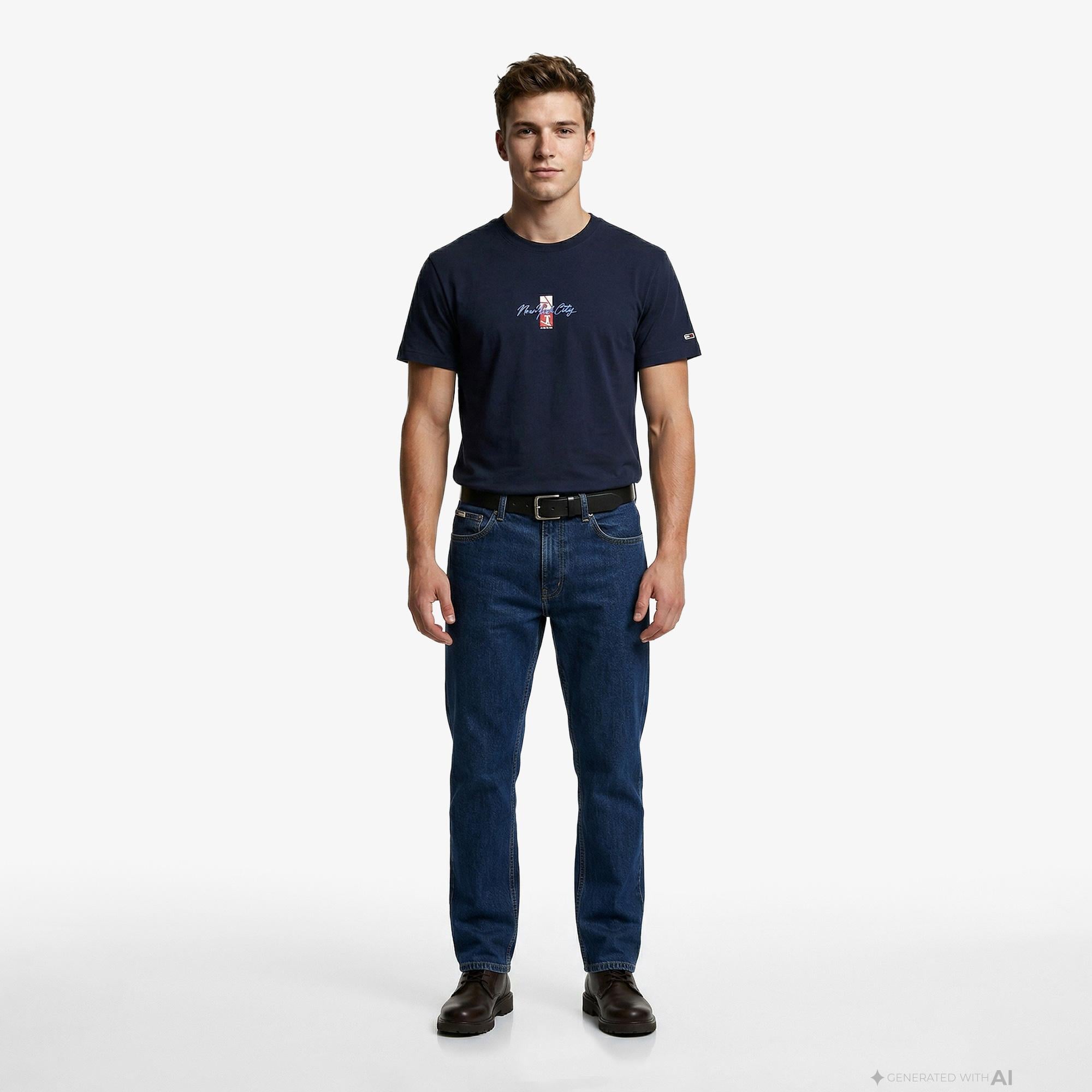 Tommy Hilfiger Signature Erkek Lacivert T-Shirt
