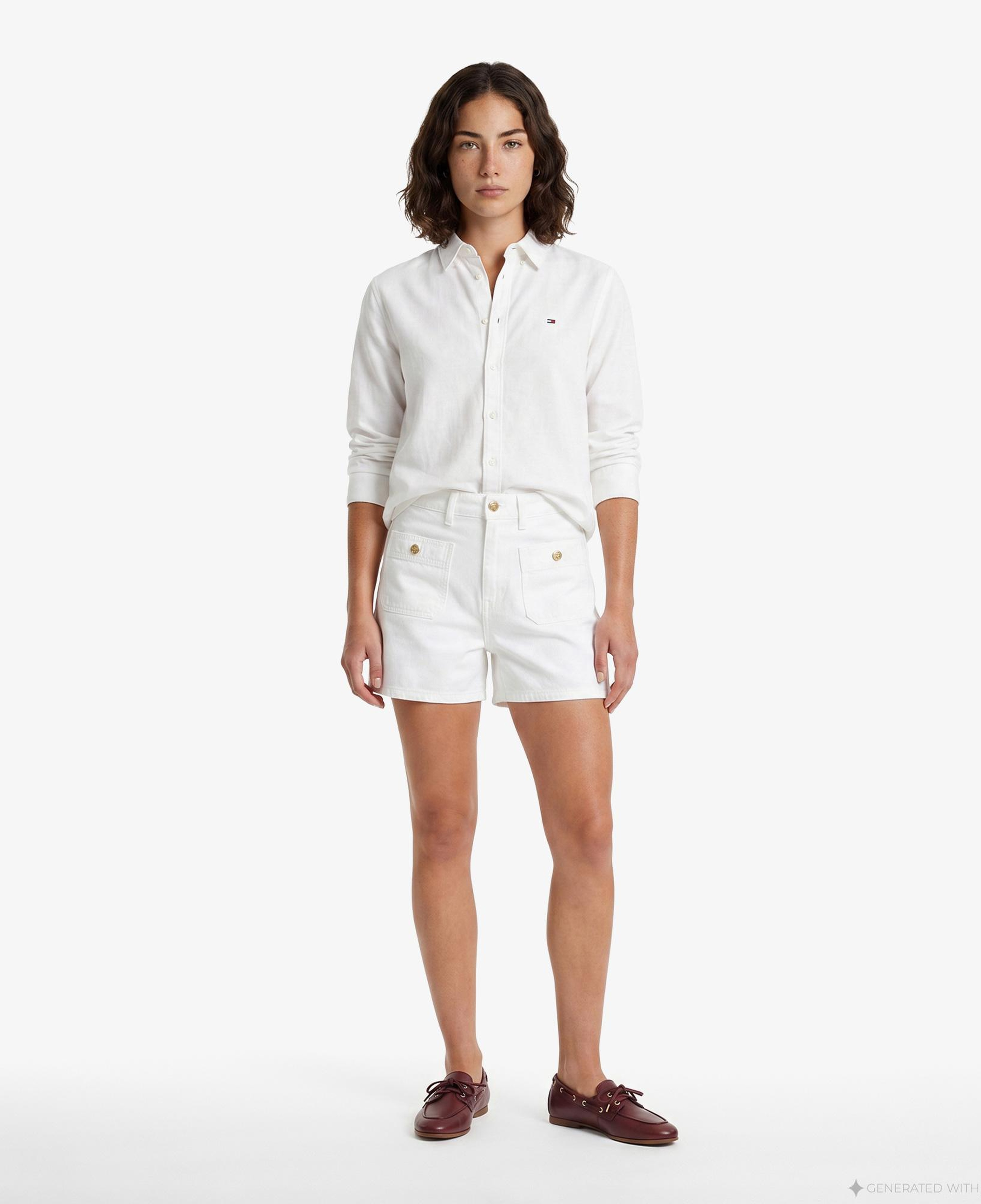 Tommy Hilfiger Denim Essentials Kadın Beyaz Gömlek