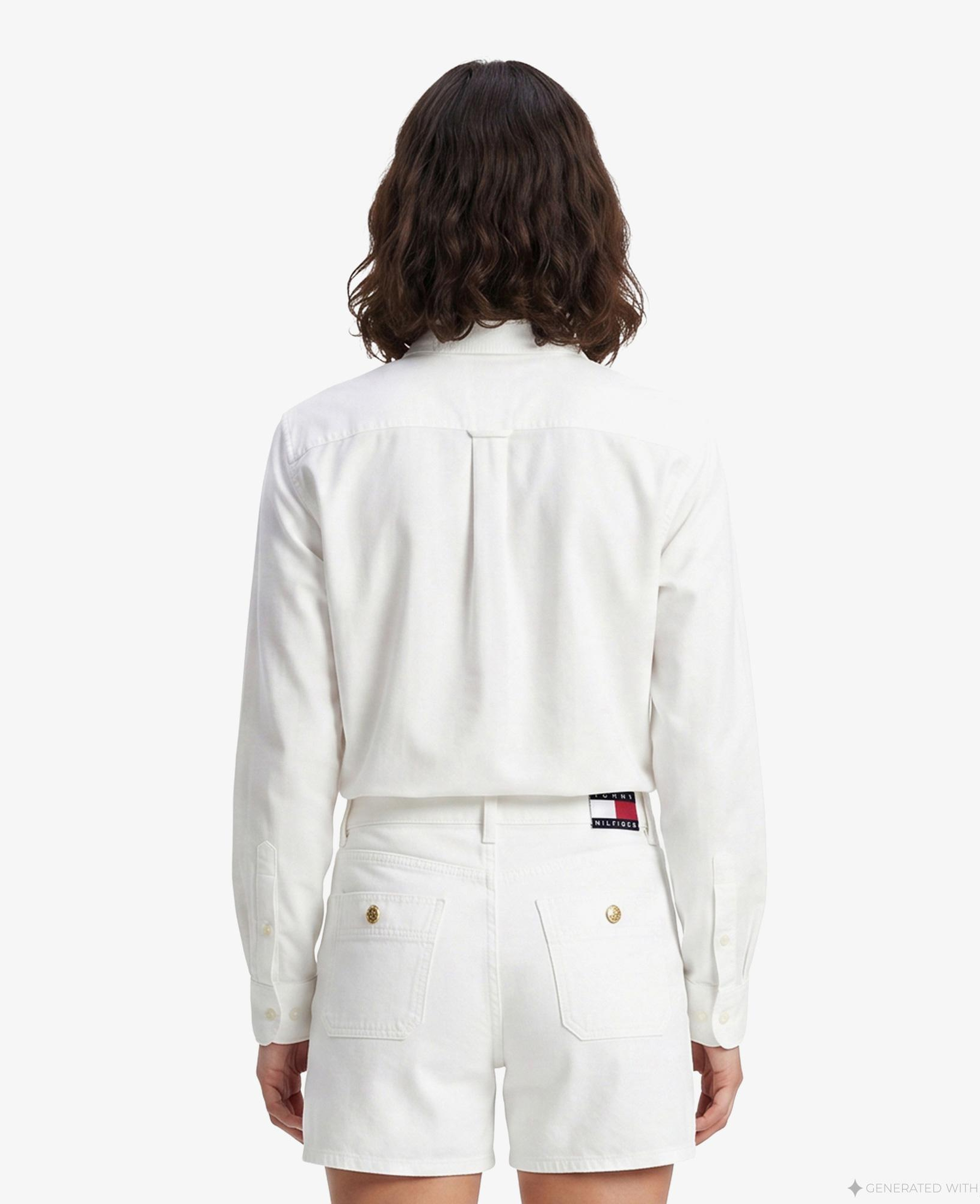 Tommy Hilfiger Denim Essentials Kadın Beyaz Gömlek