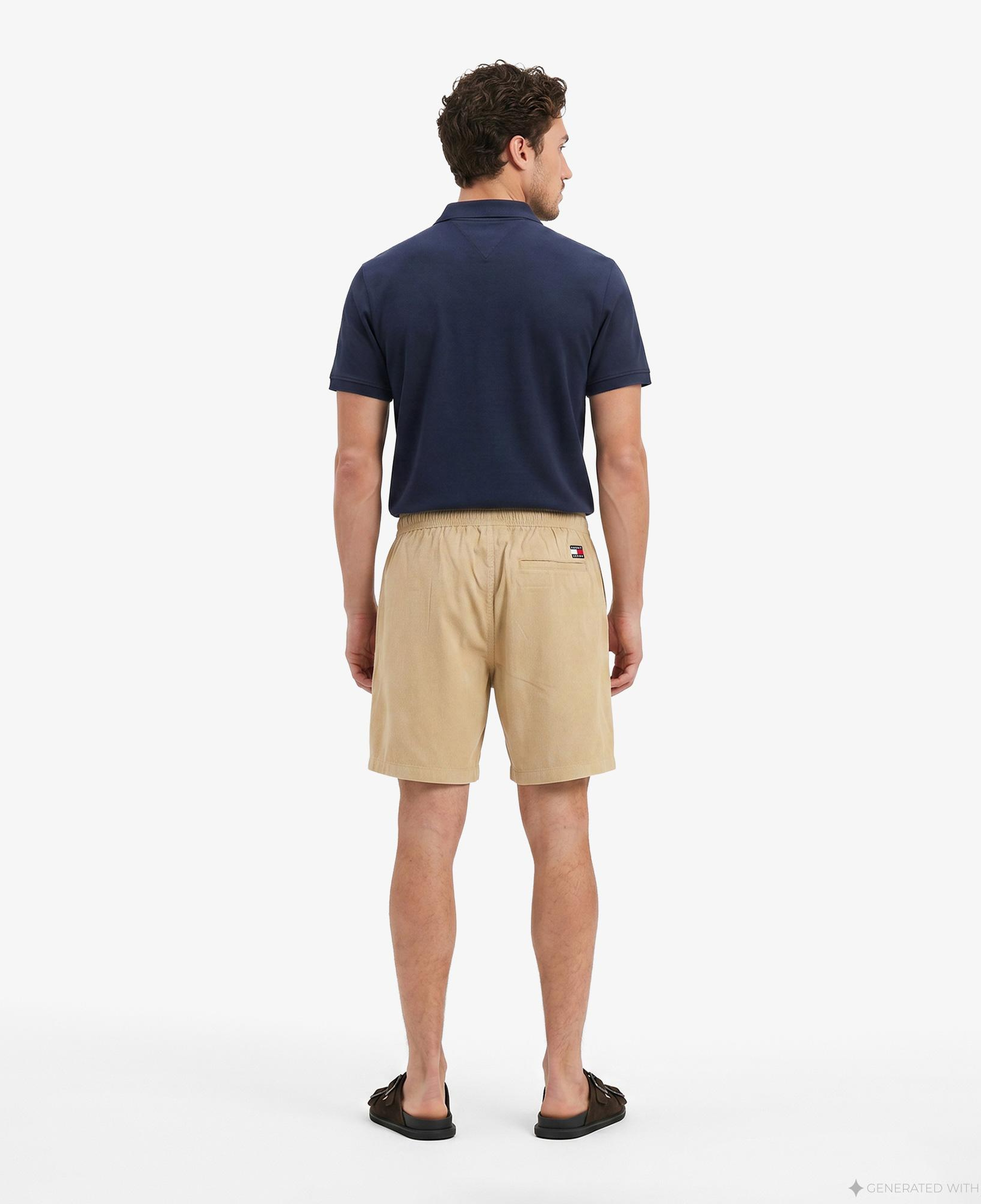 Tommy Hilfiger Erkek Bej Keten Şort