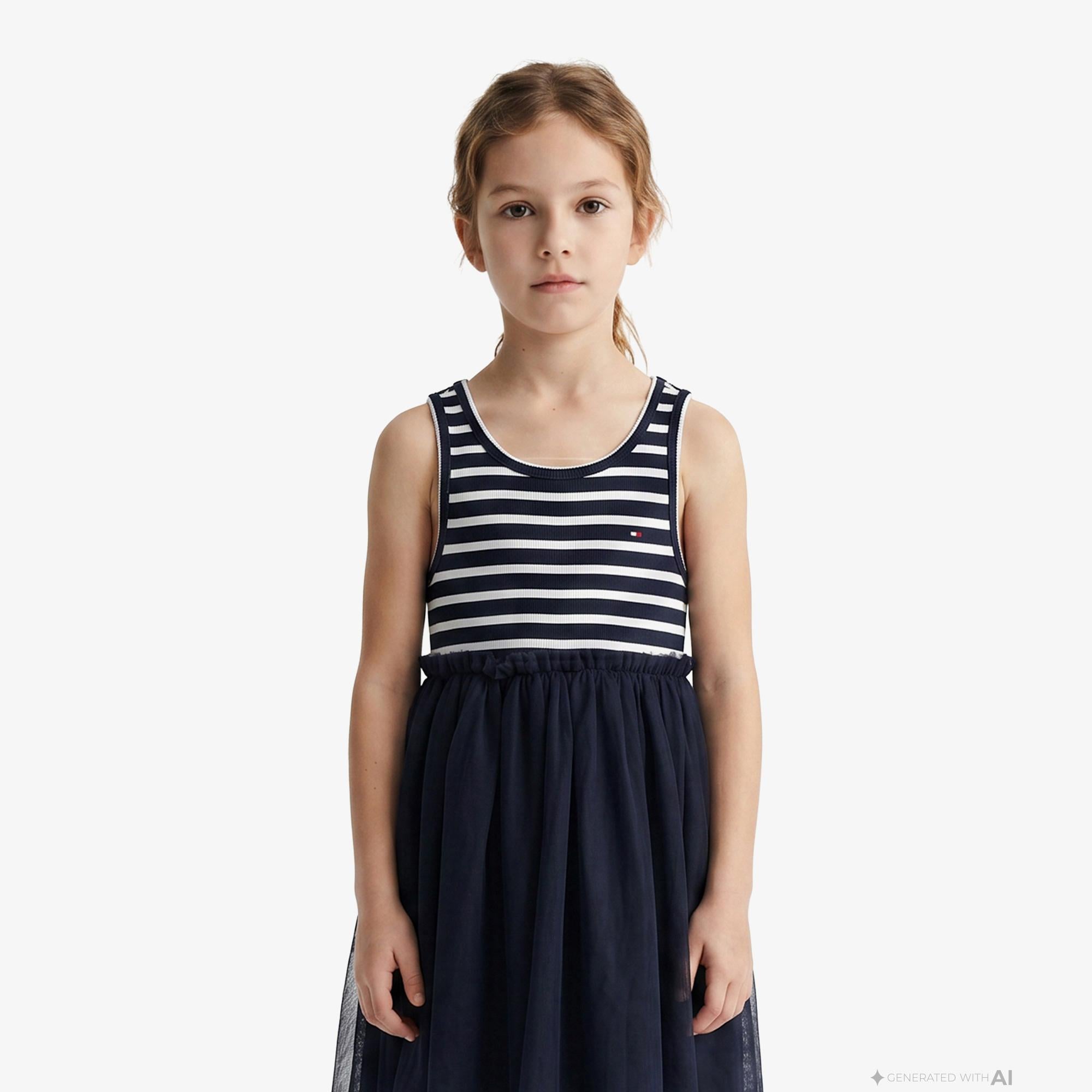 Tommy Hilfiger Little Çocuk Lacivert Elbise