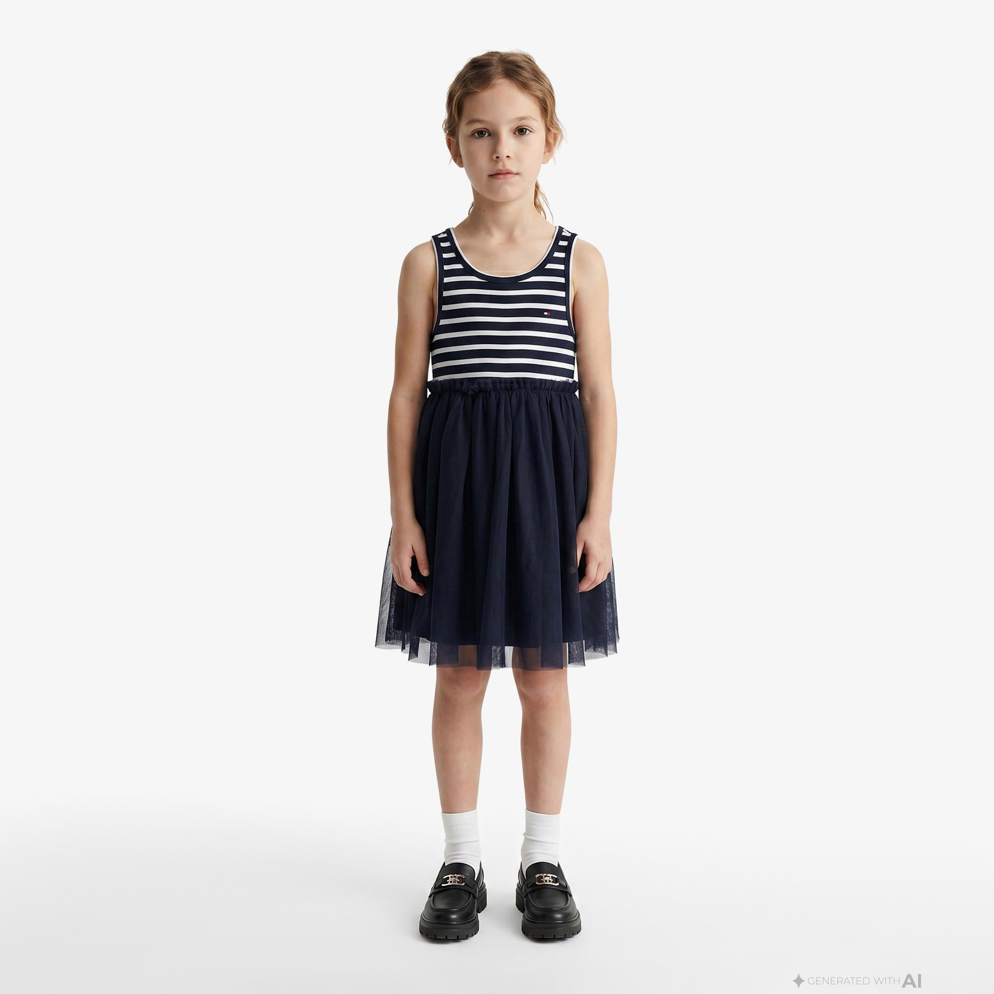 Tommy Hilfiger Little Çocuk Lacivert Elbise