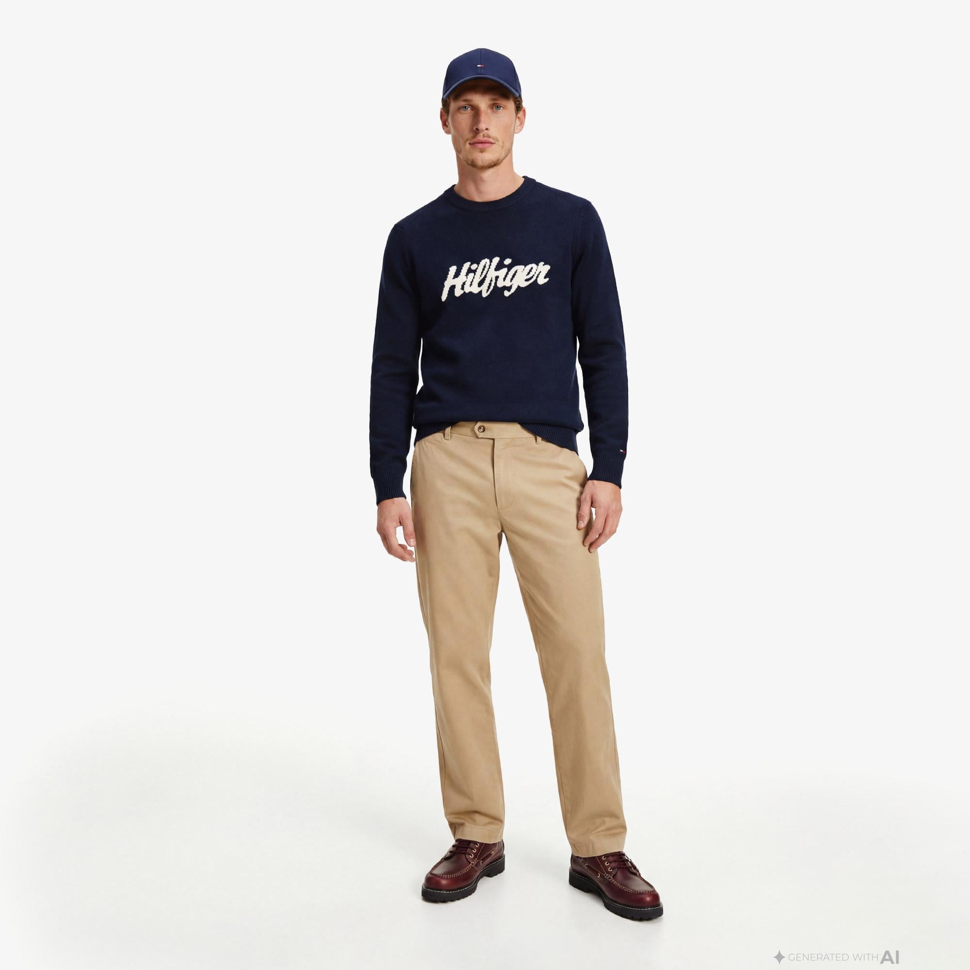 Tommy Hilfiger Seasonal Graphic Erkek Lacivert Triko