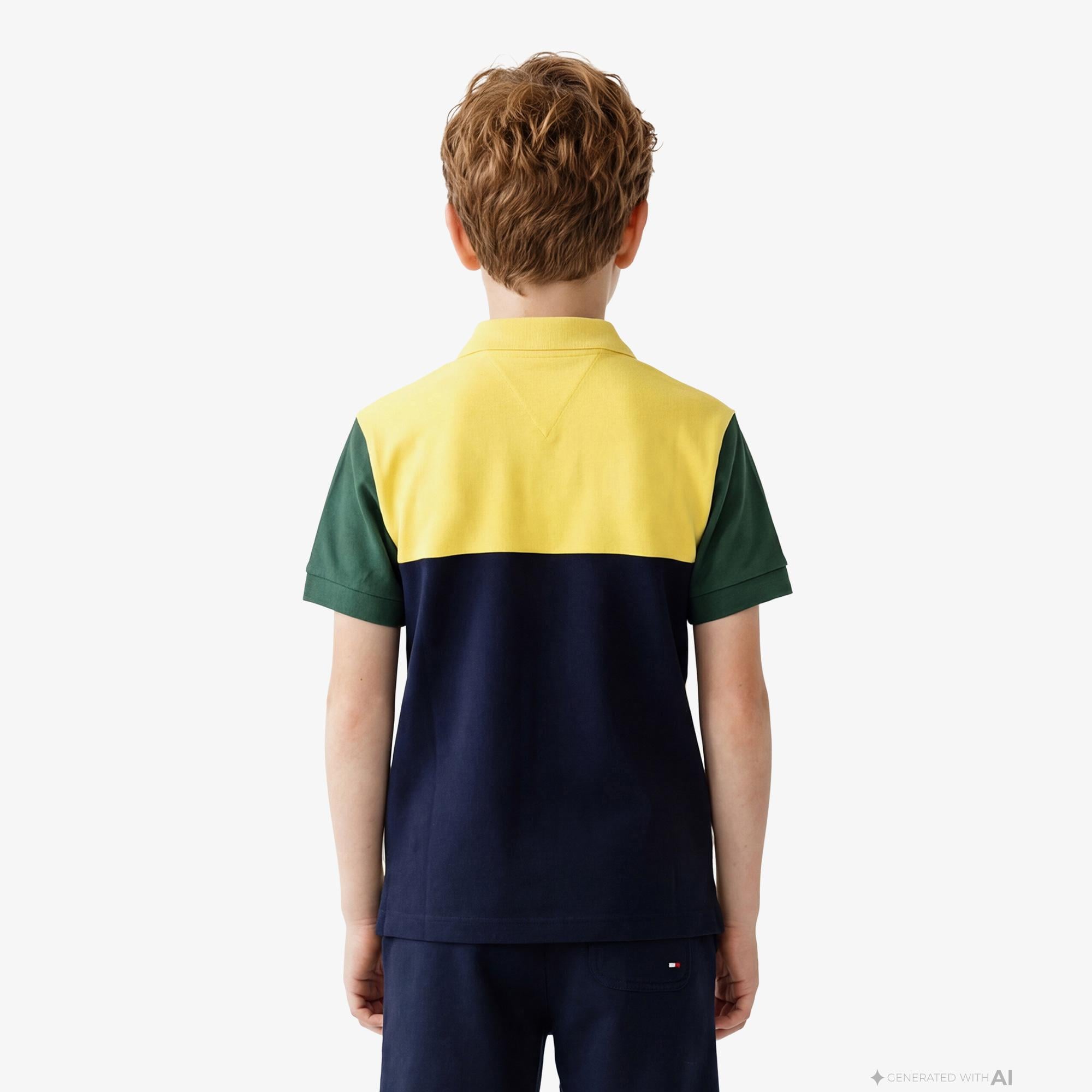 Tommy Hilfiger Flag Çocuk Sarı Polo Yaka T-Shirt