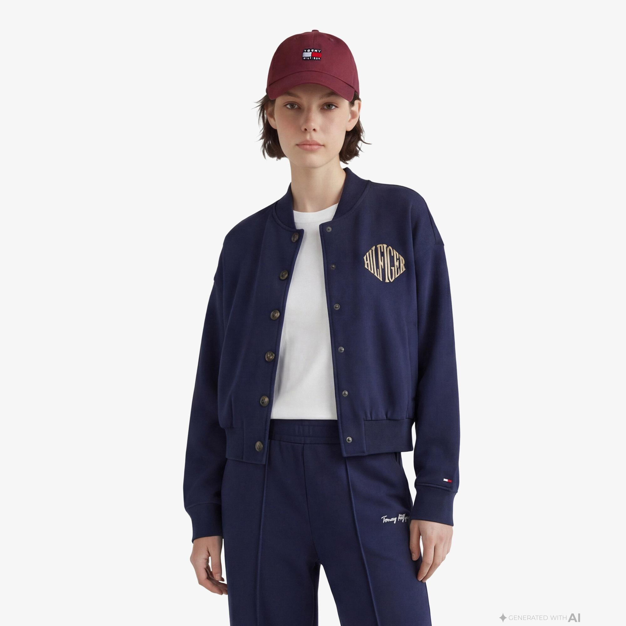 Tommy Hilfiger Varsity Hilfiger Kadın Lacivert Sweatshirt