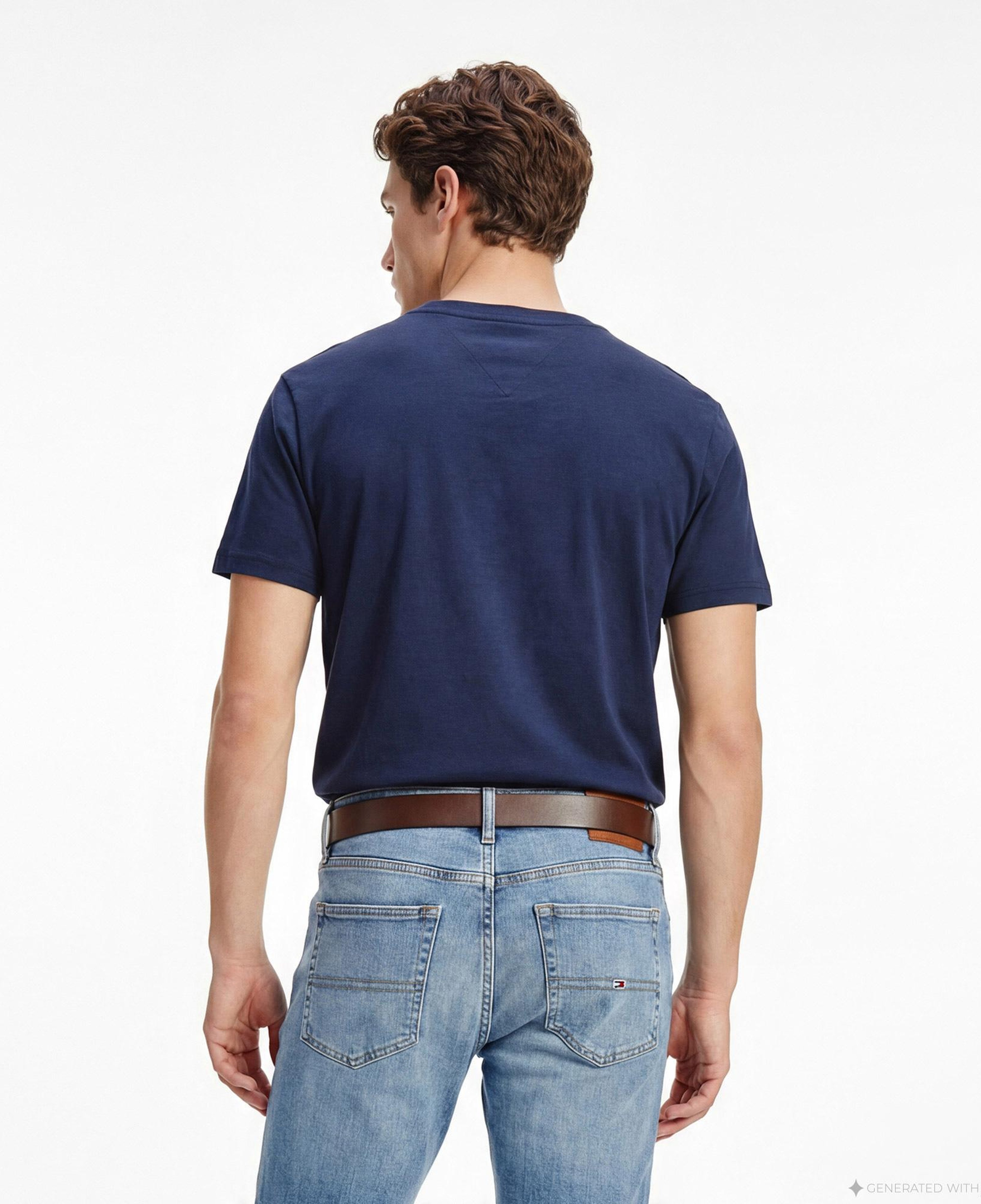Tommy Hilfiger Flag Erkek Lacivert T-Shirt