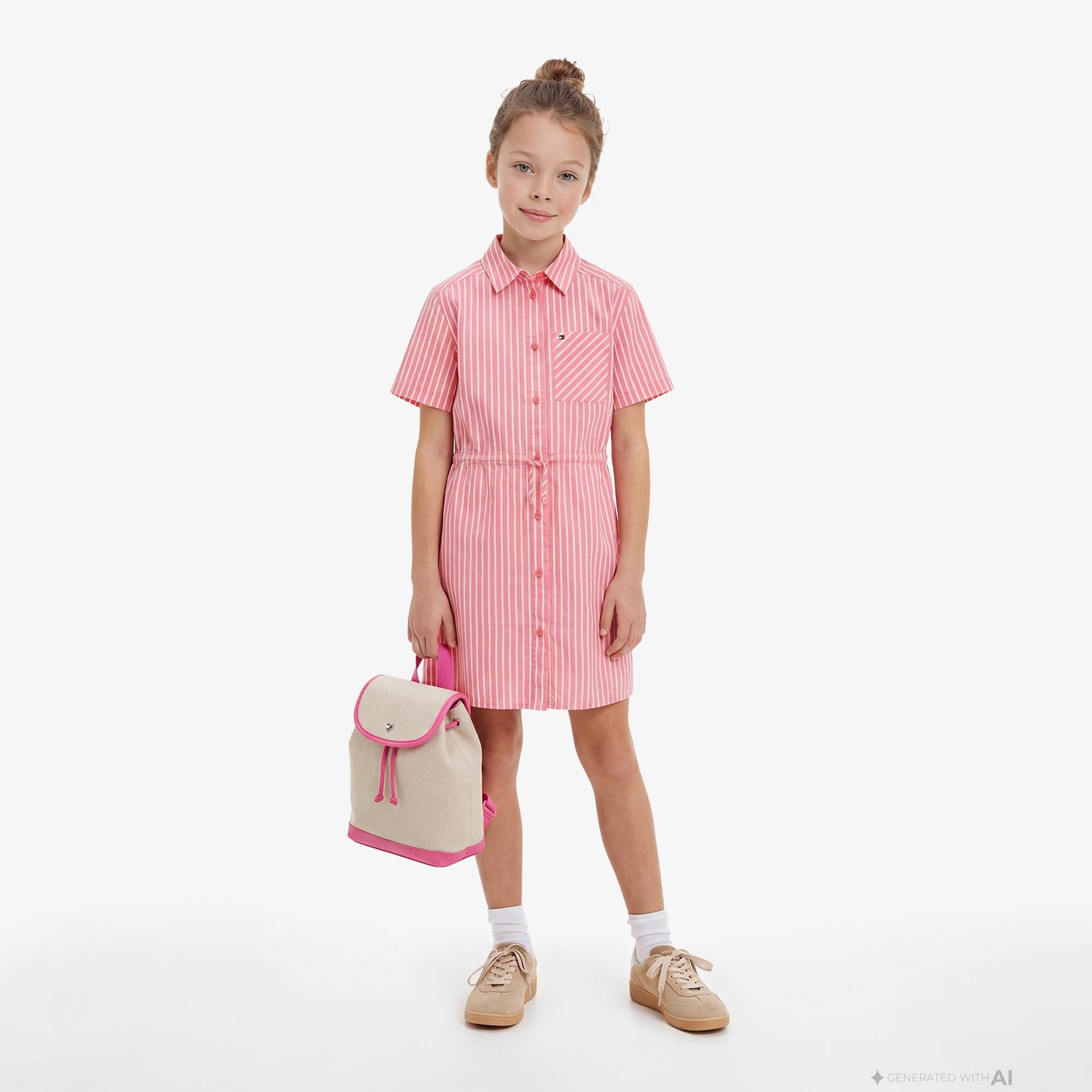 Tommy Hilfiger Essentials Çocuk Pembe Elbise