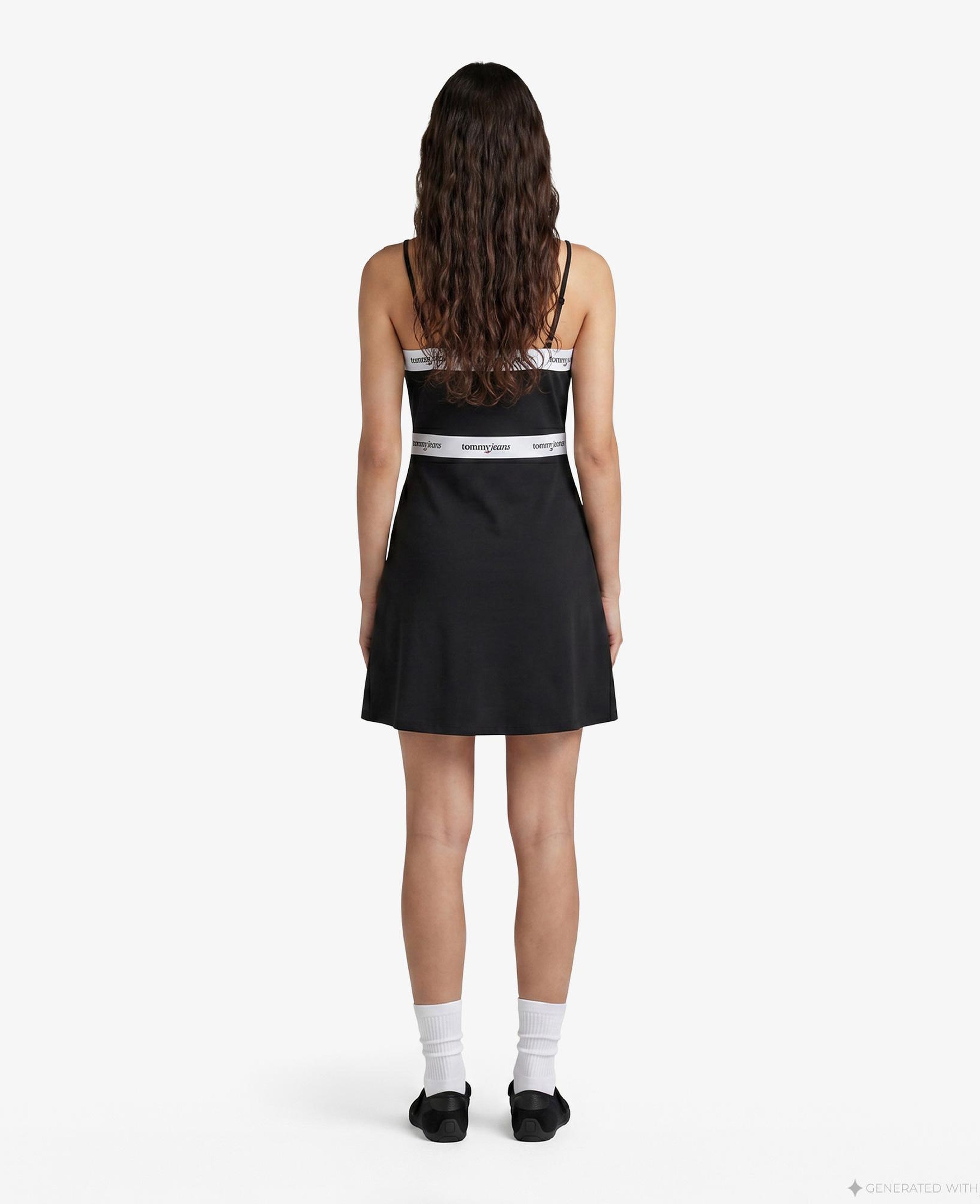 Tommy Hilfiger Logo Tape Kadın Siyah Elbise