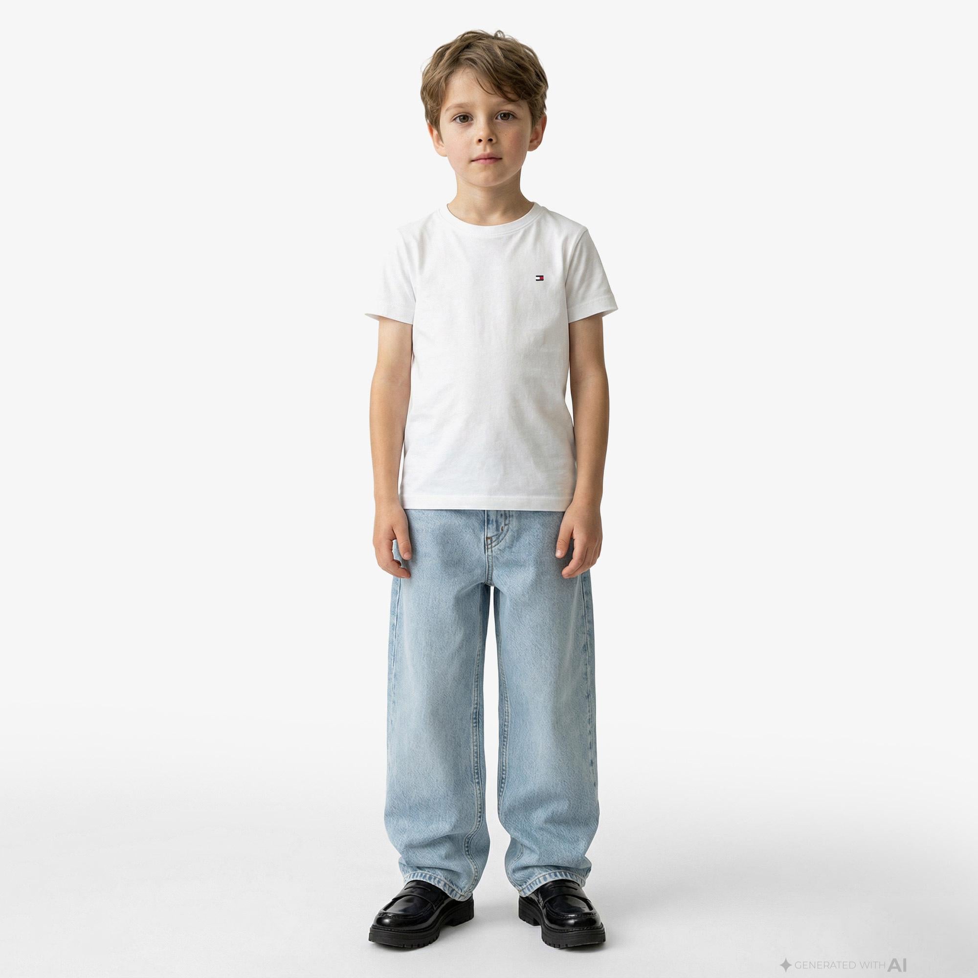 Tommy Hilfiger Signature Ess Çocuk Beyaz T-Shirt